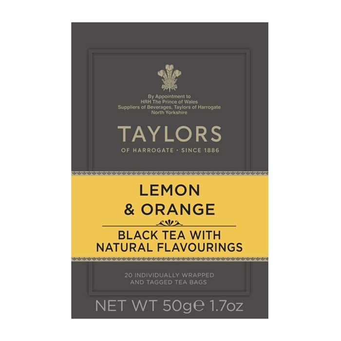 Taylors of Harrogate Afternoon Darjeeling, Black Tea, Individually Wrapped Bags 20 Count (Pack of 1), Delicate, Sweet & Floral, Caffeinated, Enjoy Hot or Iced, 20 Teabags
