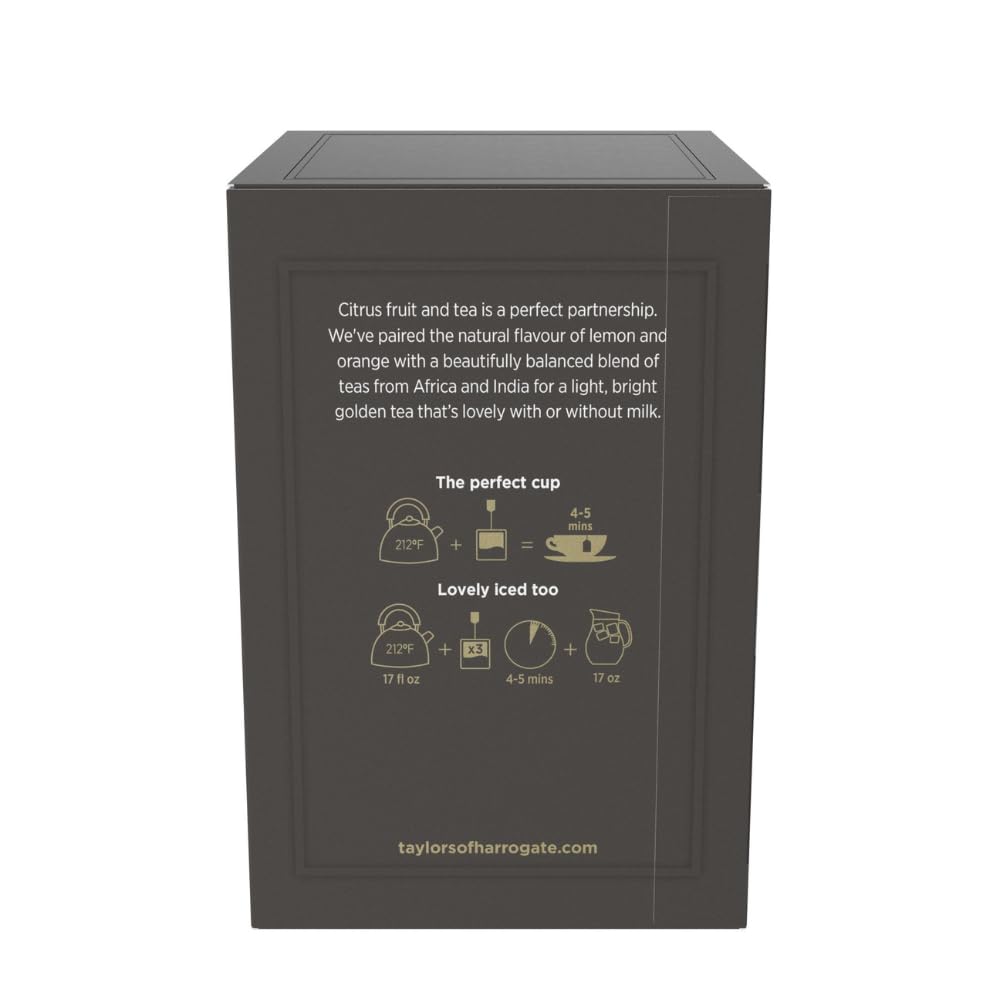 Taylors of Harrogate Afternoon Darjeeling, Black Tea, Individually Wrapped Bags 20 Count (Pack of 1), Delicate, Sweet & Floral, Caffeinated, Enjoy Hot or Iced, 20 Teabags