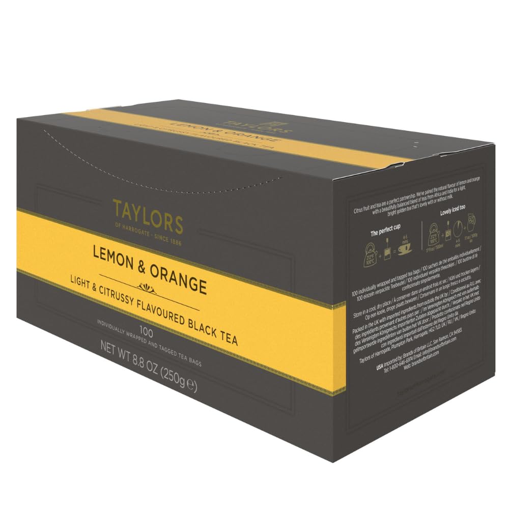 Taylors of Harrogate Afternoon Darjeeling, Black Tea, Individually Wrapped Bags 20 Count (Pack of 1), Delicate, Sweet & Floral, Caffeinated, Enjoy Hot or Iced, 20 Teabags