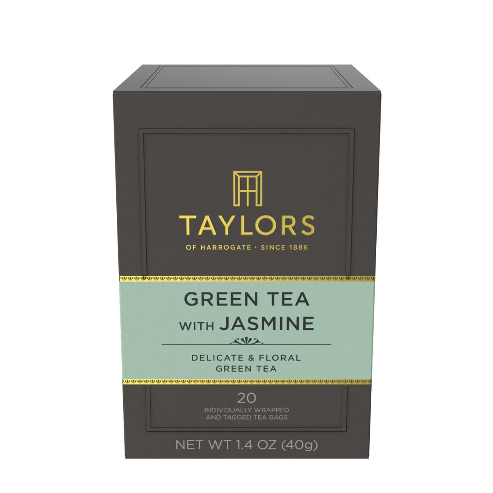 Taylors of Harrogate Afternoon Darjeeling, Black Tea, Individually Wrapped Bags 20 Count (Pack of 1), Delicate, Sweet & Floral, Caffeinated, Enjoy Hot or Iced, 20 Teabags