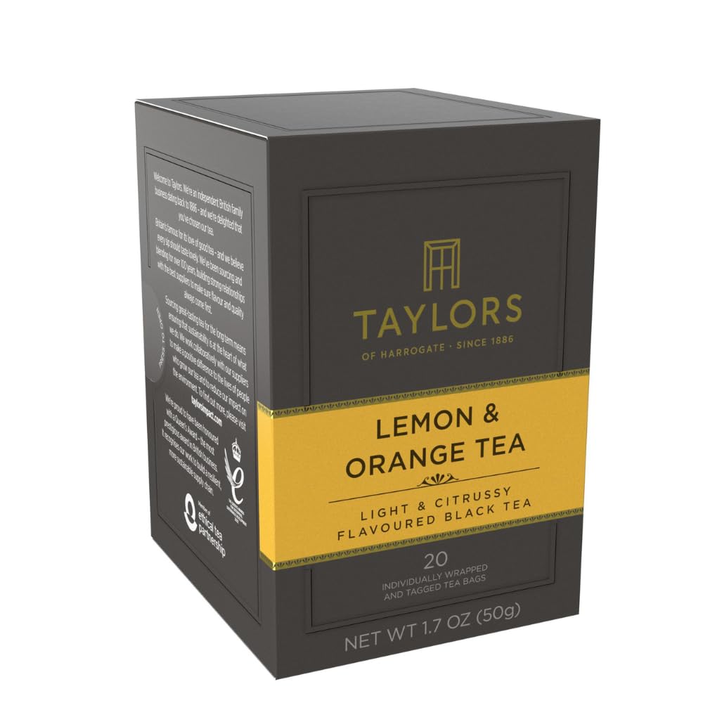 Taylors of Harrogate Afternoon Darjeeling, Black Tea, Individually Wrapped Bags 20 Count (Pack of 1), Delicate, Sweet & Floral, Caffeinated, Enjoy Hot or Iced, 20 Teabags