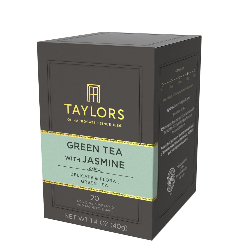 Taylors of Harrogate Afternoon Darjeeling, Black Tea, Individually Wrapped Bags 20 Count (Pack of 1), Delicate, Sweet & Floral, Caffeinated, Enjoy Hot or Iced, 20 Teabags