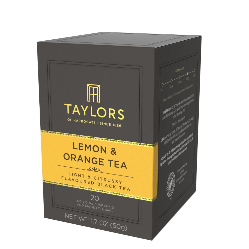 Taylors of Harrogate Afternoon Darjeeling, Black Tea, Individually Wrapped Bags 20 Count (Pack of 1), Delicate, Sweet & Floral, Caffeinated, Enjoy Hot or Iced, 20 Teabags