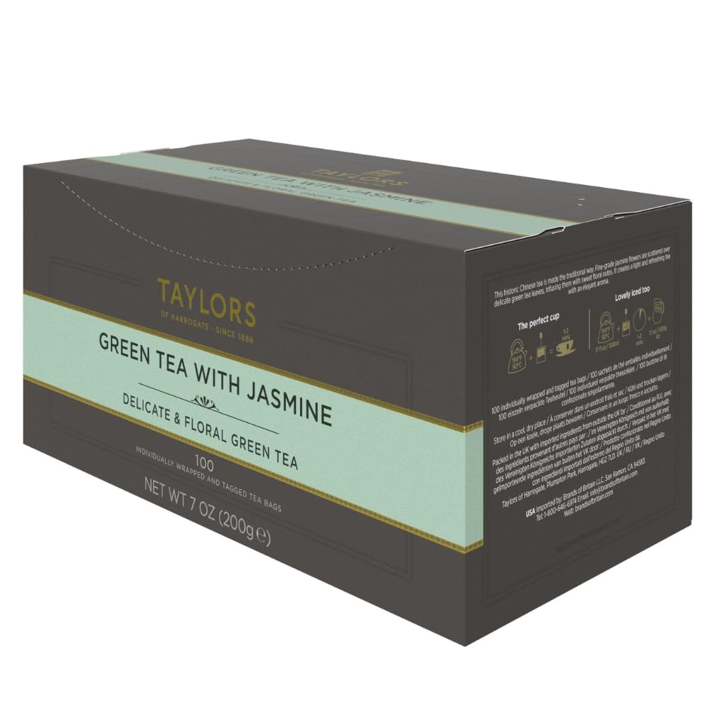 Taylors of Harrogate Afternoon Darjeeling, Black Tea, Individually Wrapped Bags 20 Count (Pack of 1), Delicate, Sweet & Floral, Caffeinated, Enjoy Hot or Iced, 20 Teabags