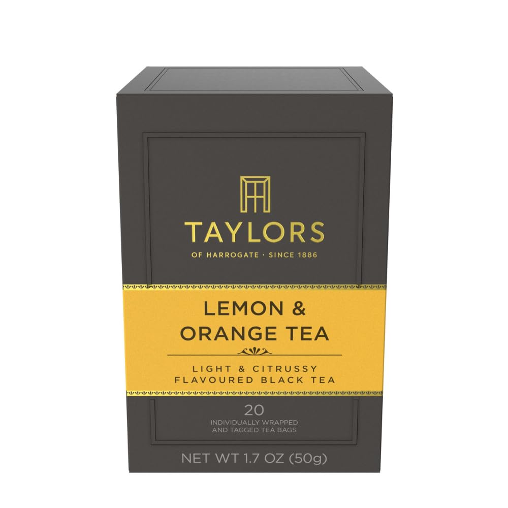Taylors of Harrogate Afternoon Darjeeling, Black Tea, Individually Wrapped Bags 20 Count (Pack of 1), Delicate, Sweet & Floral, Caffeinated, Enjoy Hot or Iced, 20 Teabags