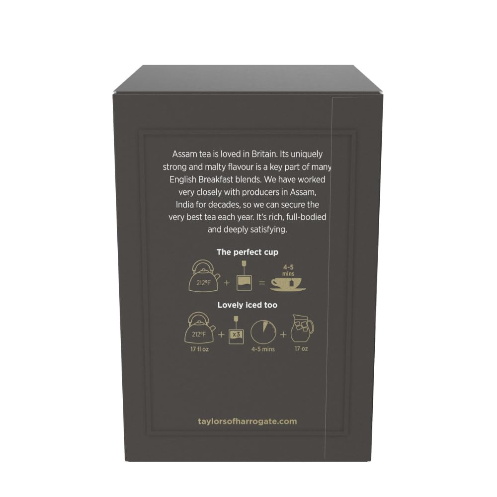 Taylors of Harrogate Afternoon Darjeeling, Black Tea, Individually Wrapped Bags 20 Count (Pack of 1), Delicate, Sweet & Floral, Caffeinated, Enjoy Hot or Iced, 20 Teabags