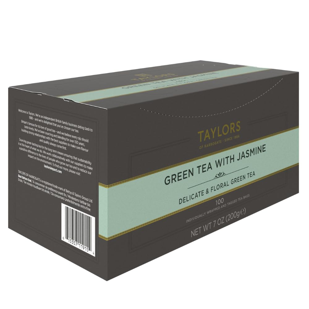 Taylors of Harrogate Afternoon Darjeeling, Black Tea, Individually Wrapped Bags 20 Count (Pack of 1), Delicate, Sweet & Floral, Caffeinated, Enjoy Hot or Iced, 20 Teabags