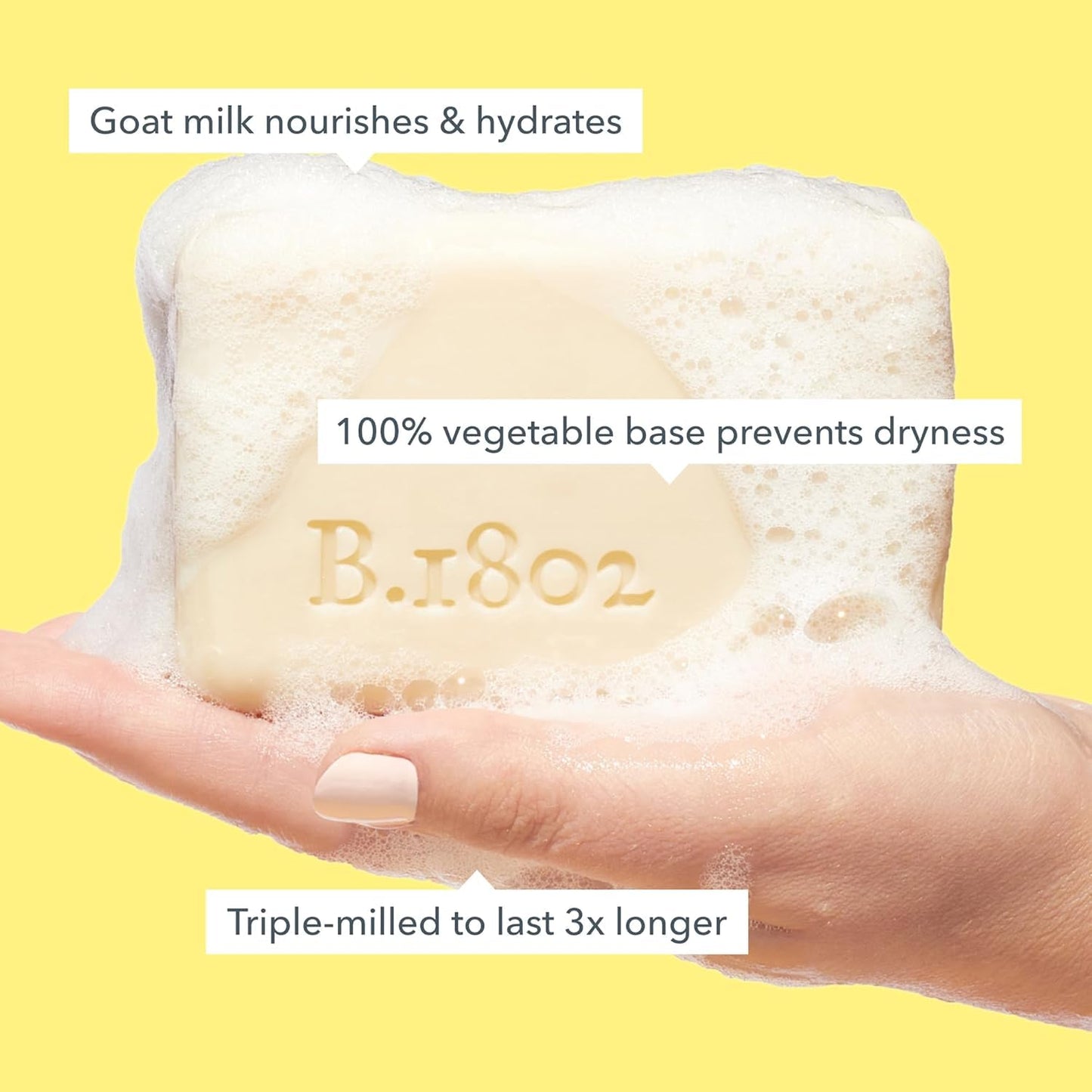 Beekman 1802 Goat Milk Soap – Moisturizing Hand & Body Soap Bar with Shea Butter & Botanical Oils, Triple-Milled, Non-Drying, Made for Sensitive Skin, Vanilla Absolute 9 oz