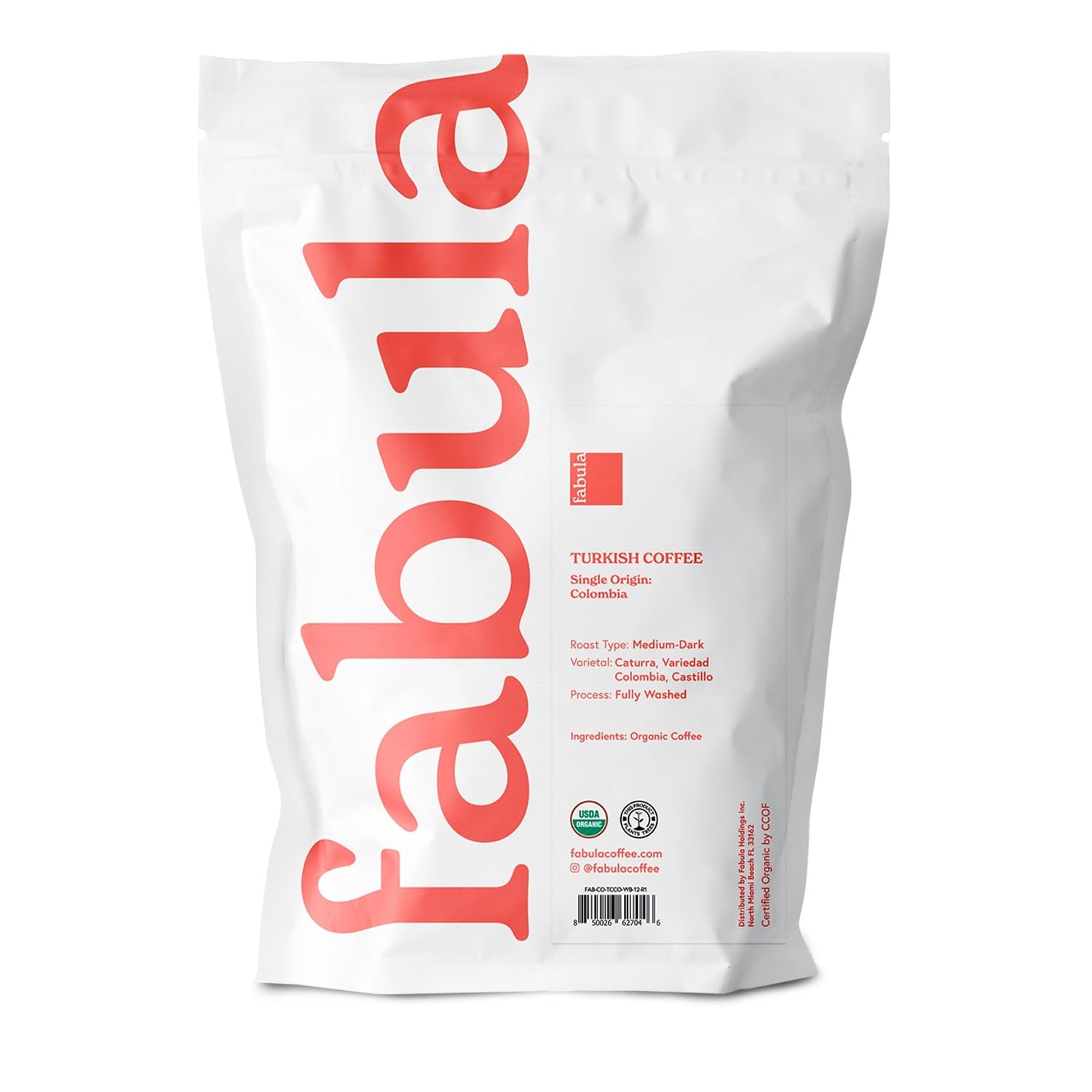 Fabula Low Acid Coffee, USDA Organic Ground Coffee Medium Roast - Non GMO - No Molds - Mycotoxins Pesticides Free - Single Origin Coffee - 12 oz