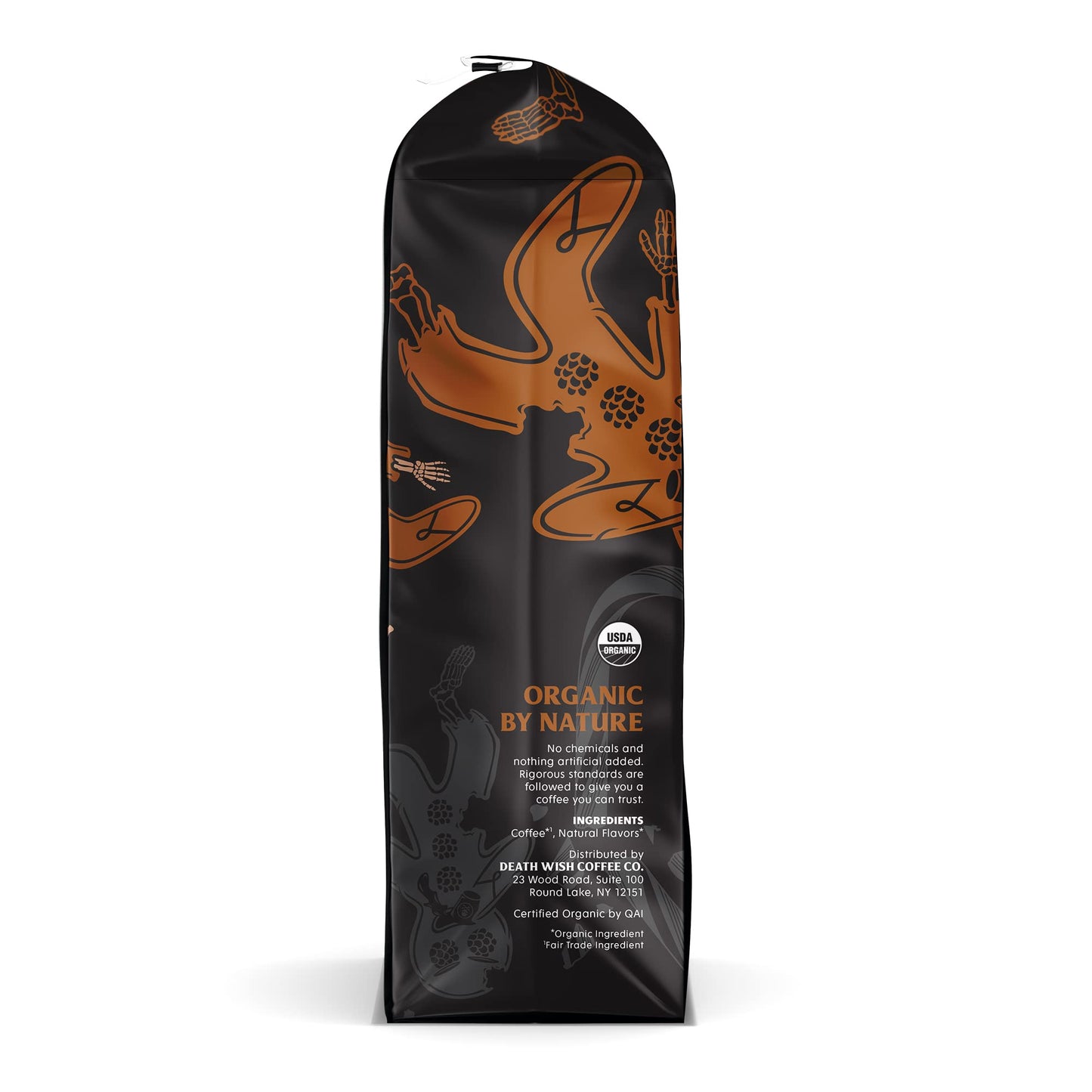 Death Wish Coffee, Organic and Fair Trade Dark Roast Ground Coffee, 16 oz