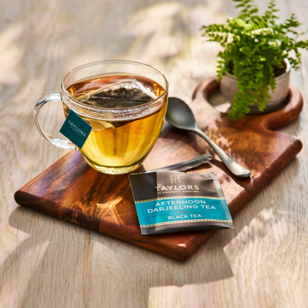 Taylors of Harrogate Afternoon Darjeeling, Black Tea, Individually Wrapped Bags 20 Count (Pack of 1), Delicate, Sweet & Floral, Caffeinated, Enjoy Hot or Iced, 20 Teabags