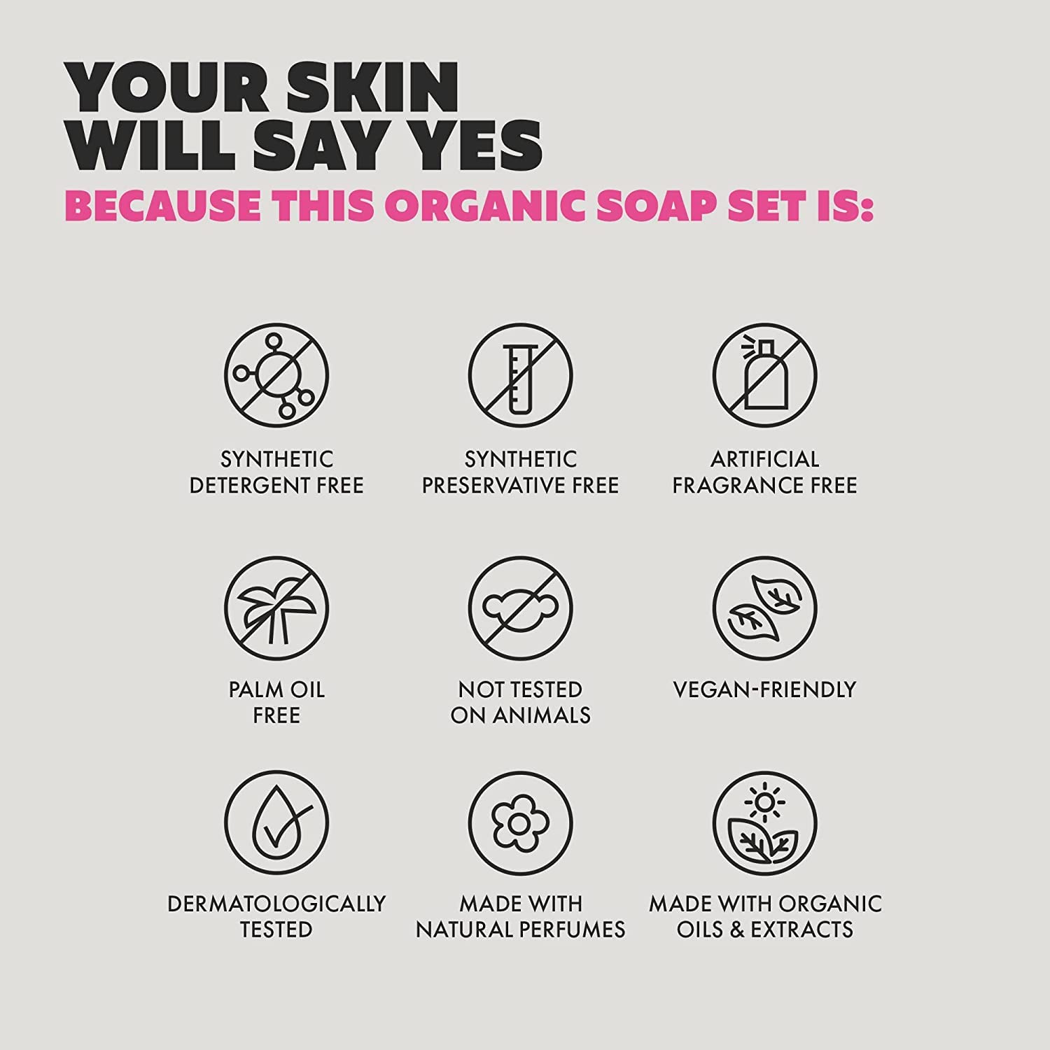 Skin Said Yes Organic Soap Bar (Set of 8) - Natural Soap Made in Greece | Nuorishing Shea Butter, Olive Oil, Lavander and Sandalwood, Aloe Vera & Cucumber Extract | Jabones Artesanales Naturales