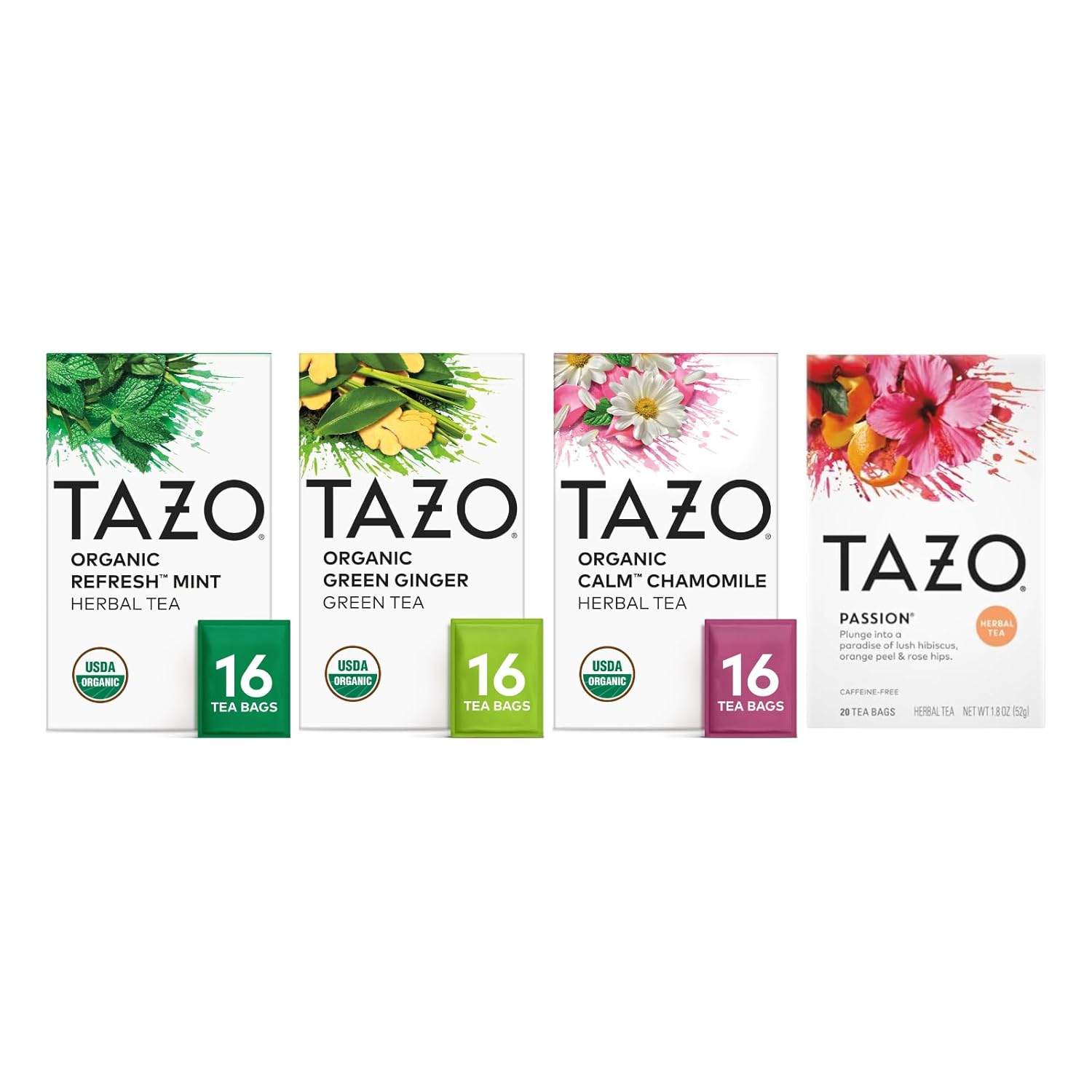TAZO Organic Chai Black Tea Bags, Blend of Black Teas, Ginger, Cinnamon, Black Pepper & Cardamom, 96 Total Tea Bags (16ct - Pack of 6)