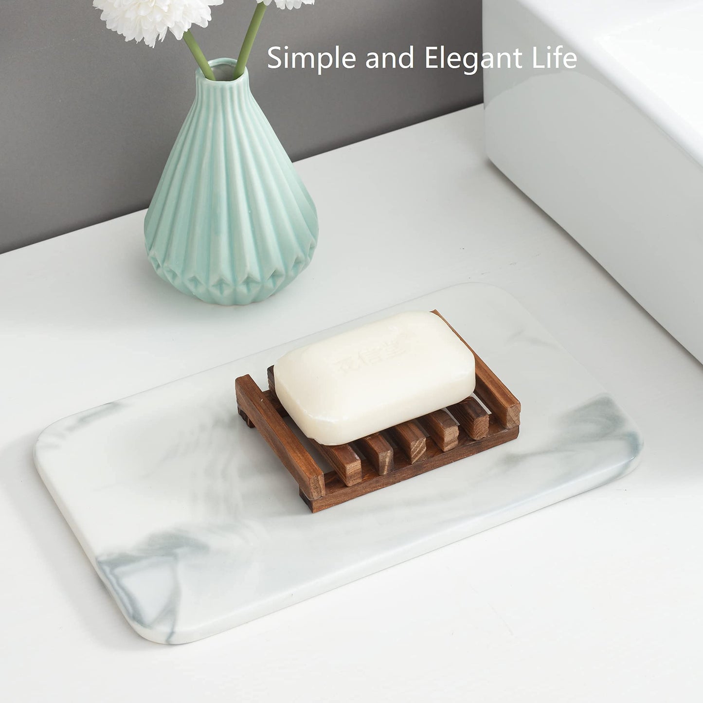 Wooden Soap Dish for Shower,Set of 2 Shower Soap Holder,Self draining Bar Soap Holder for Bathroom, Homemade Soaps Saver Natural Soaps Tray, Vowupt