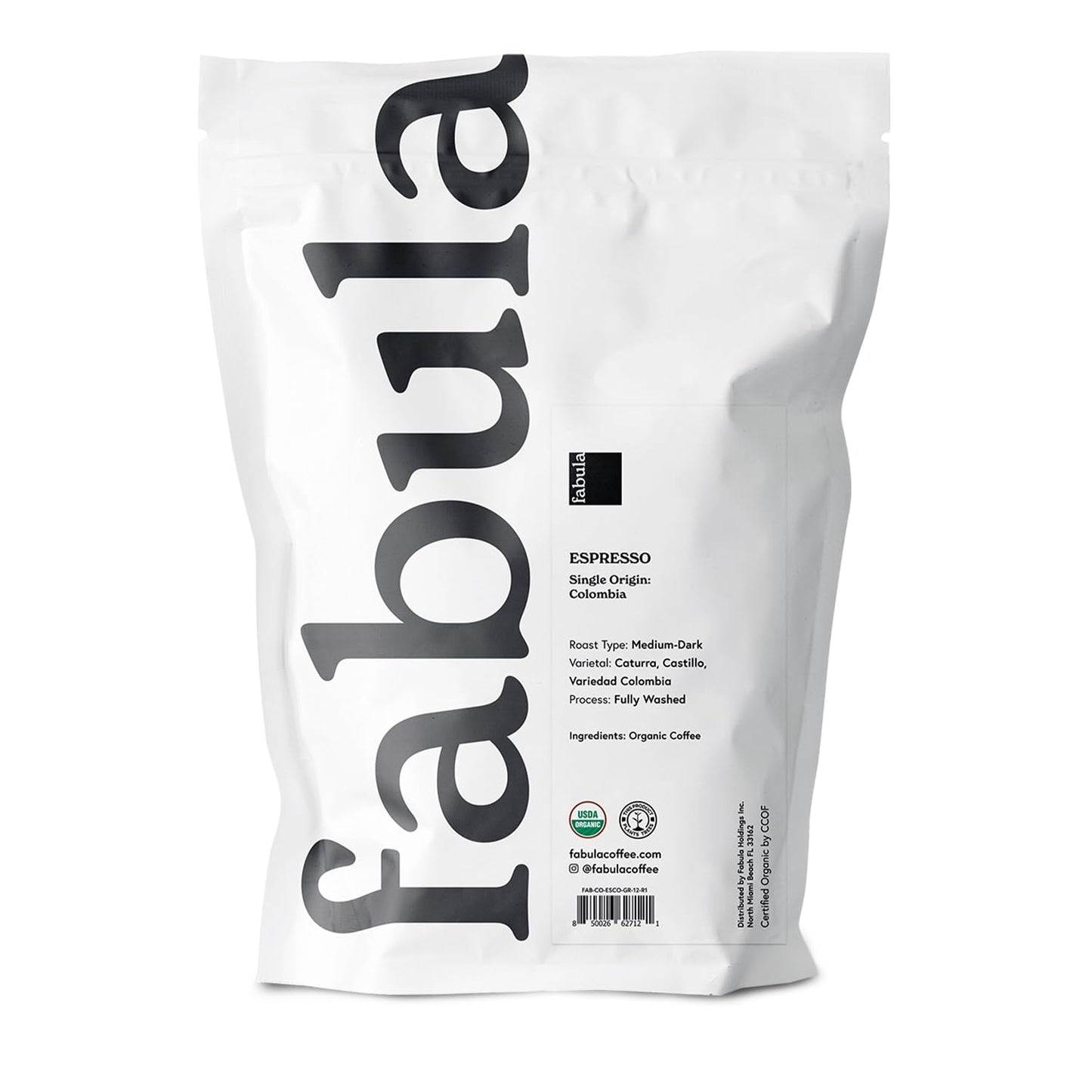 Fabula Low Acid Coffee, USDA Organic Ground Coffee Medium Roast - Non GMO - No Molds - Mycotoxins Pesticides Free - Single Origin Coffee - 12 oz