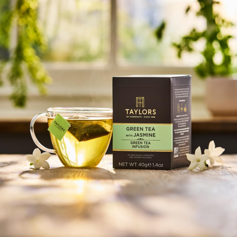 Taylors of Harrogate Afternoon Darjeeling, Black Tea, Individually Wrapped Bags 20 Count (Pack of 1), Delicate, Sweet & Floral, Caffeinated, Enjoy Hot or Iced, 20 Teabags