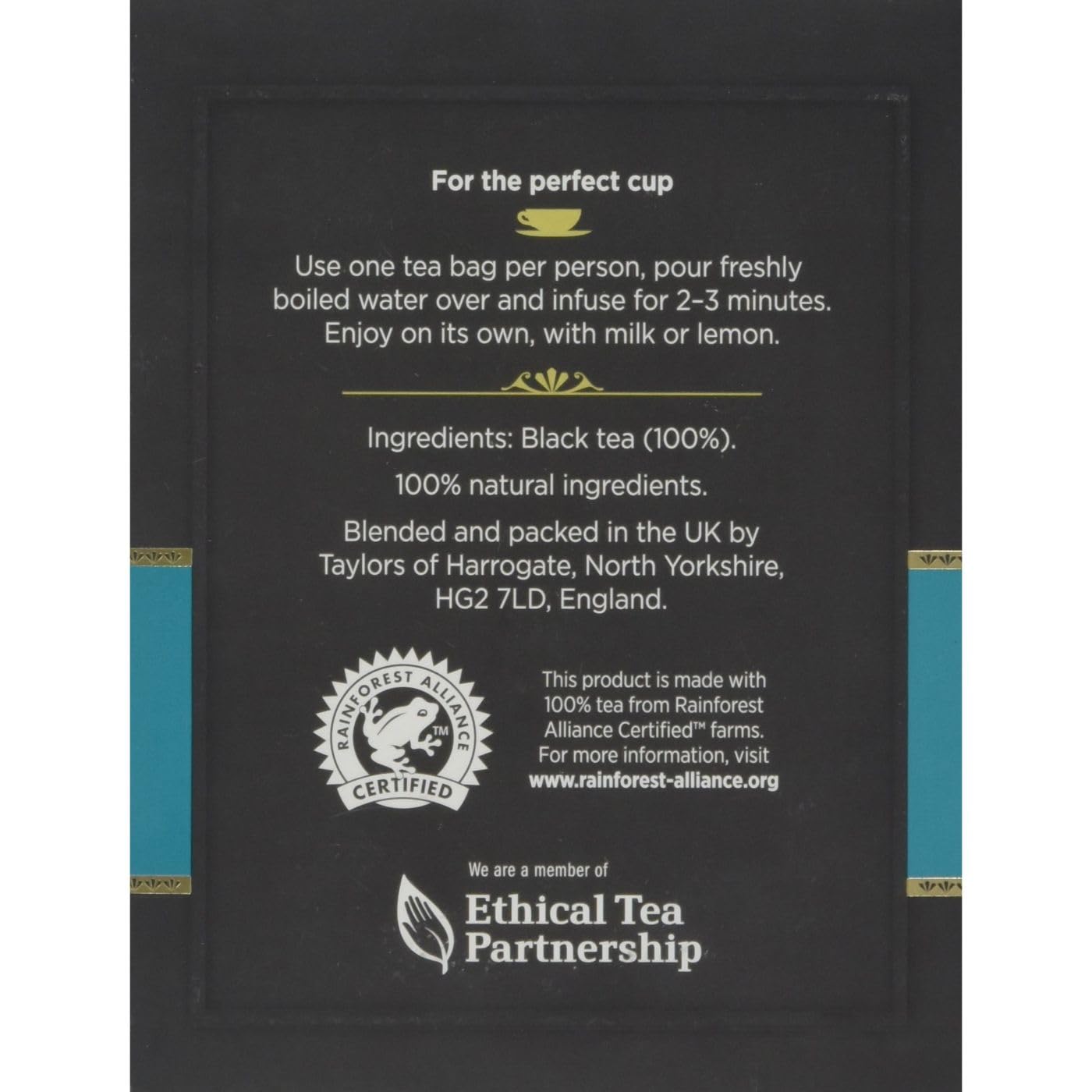 Taylors of Harrogate Afternoon Darjeeling, Black Tea, Individually Wrapped Bags 20 Count (Pack of 1), Delicate, Sweet & Floral, Caffeinated, Enjoy Hot or Iced, 20 Teabags