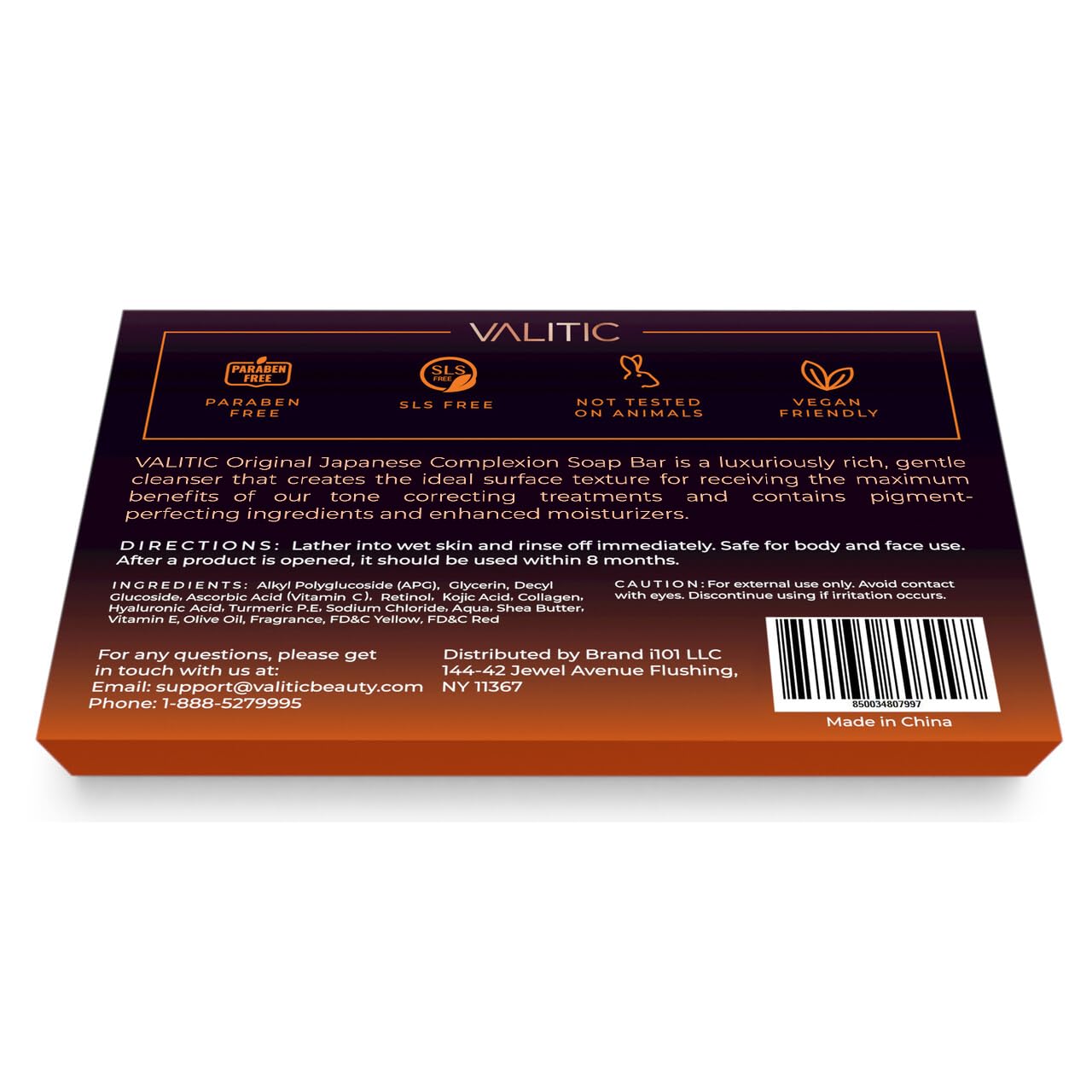 Valitic Kojic Acid Dark Spot Remover Soap Bar with Vitamin C, Retinol, Collagen, Turmeric - Original Japanese Complex - Hyaluronic Acid, Vitamin E, Shea Butter, Castile Oil ( 4 Pack ) With Soap Holder