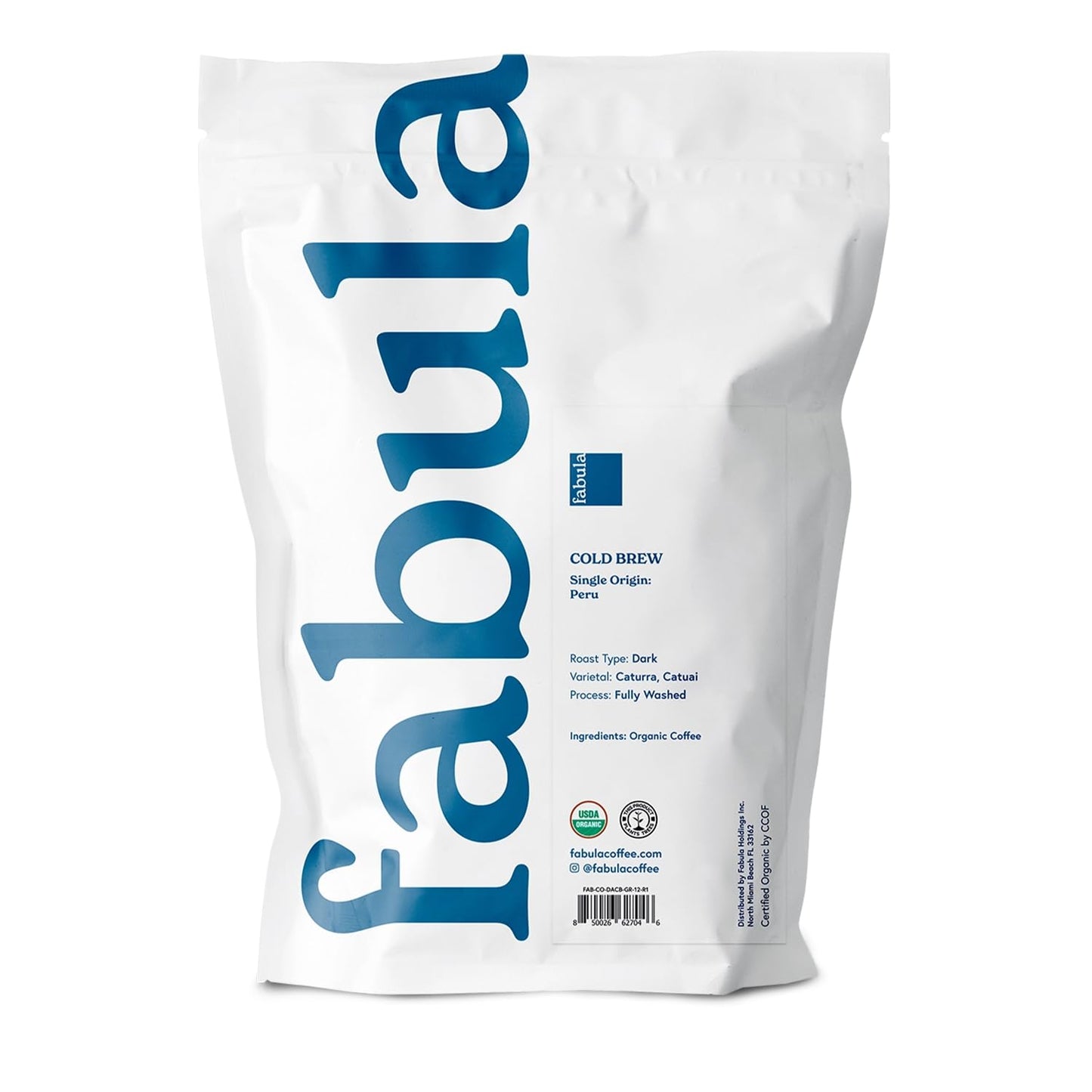 Fabula Low Acid Coffee, USDA Organic Ground Coffee Medium Roast - Non GMO - No Molds - Mycotoxins Pesticides Free - Single Origin Coffee - 12 oz