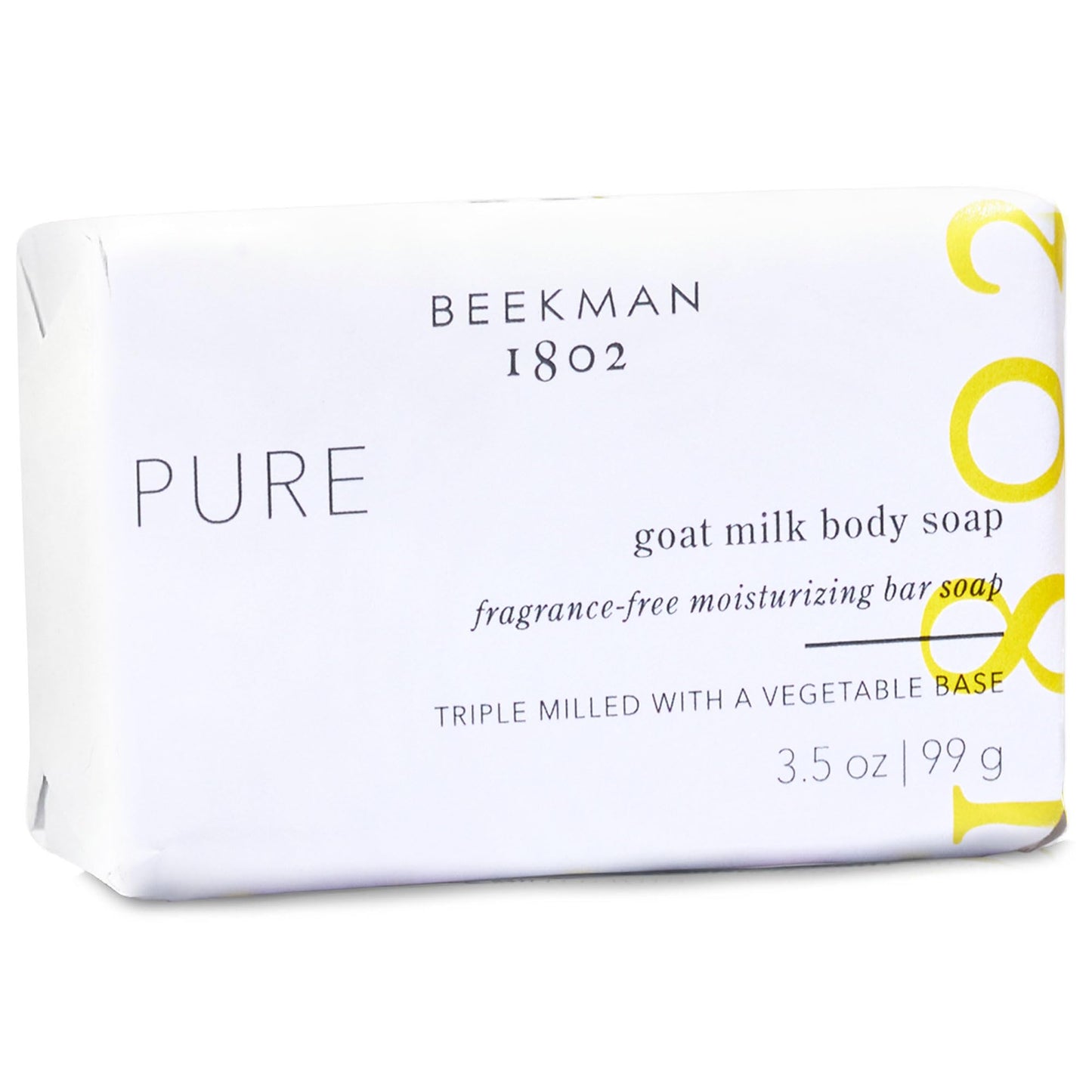 Beekman 1802 Goat Milk Soap – Moisturizing Hand & Body Soap Bar with Shea Butter & Botanical Oils, Triple-Milled, Non-Drying, Made for Sensitive Skin, Vanilla Absolute 9 oz