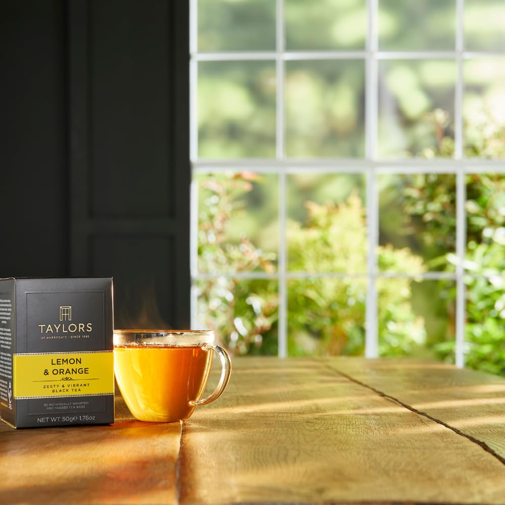 Taylors of Harrogate Afternoon Darjeeling, Black Tea, Individually Wrapped Bags 20 Count (Pack of 1), Delicate, Sweet & Floral, Caffeinated, Enjoy Hot or Iced, 20 Teabags