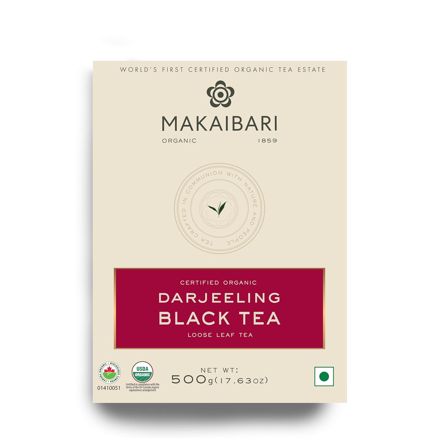 Makaibari Organic Darjeeling Black Loose Leaf Tea, 250 cups (500g/17.63oz) | Direct from the World's First Certified Organic Tea Estate
