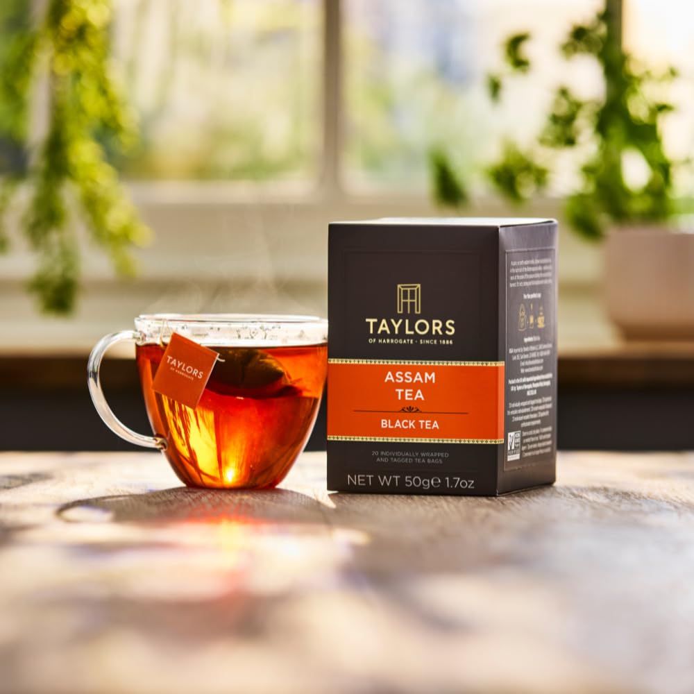 Taylors of Harrogate Afternoon Darjeeling, Black Tea, Individually Wrapped Bags 20 Count (Pack of 1), Delicate, Sweet & Floral, Caffeinated, Enjoy Hot or Iced, 20 Teabags
