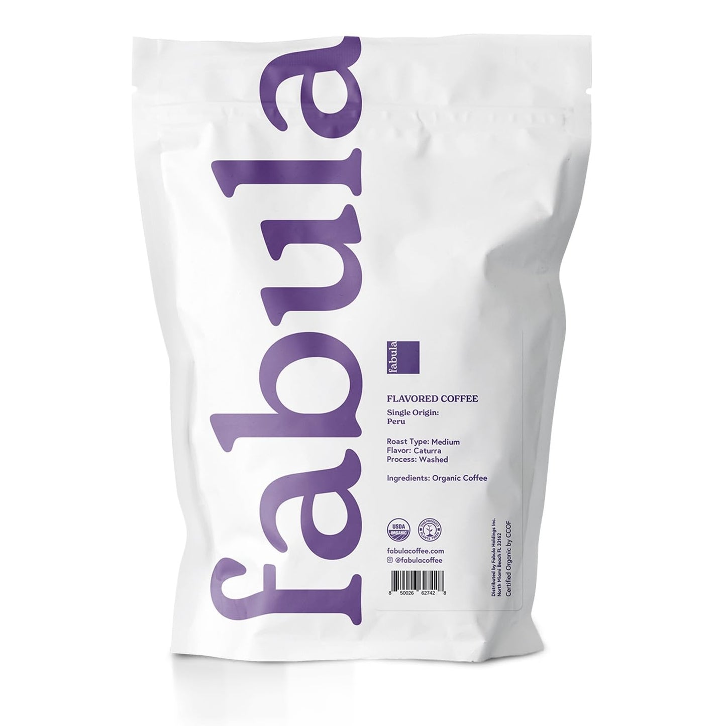 Fabula Low Acid Coffee, USDA Organic Ground Coffee Medium Roast - Non GMO - No Molds - Mycotoxins Pesticides Free - Single Origin Coffee - 12 oz
