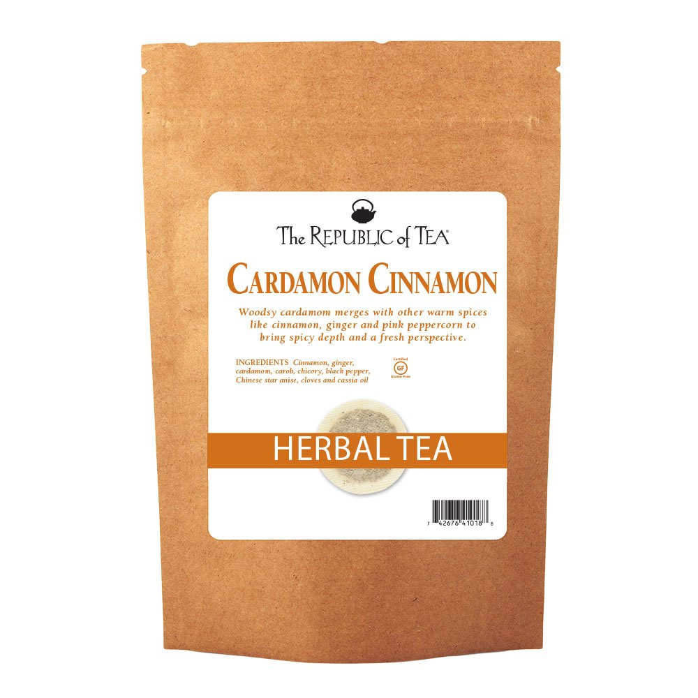 The Republic of Tea - Cardamon Cinnamon Herbal Tea, 36 Tea Bag Tin, Naturally Caffeine-Free