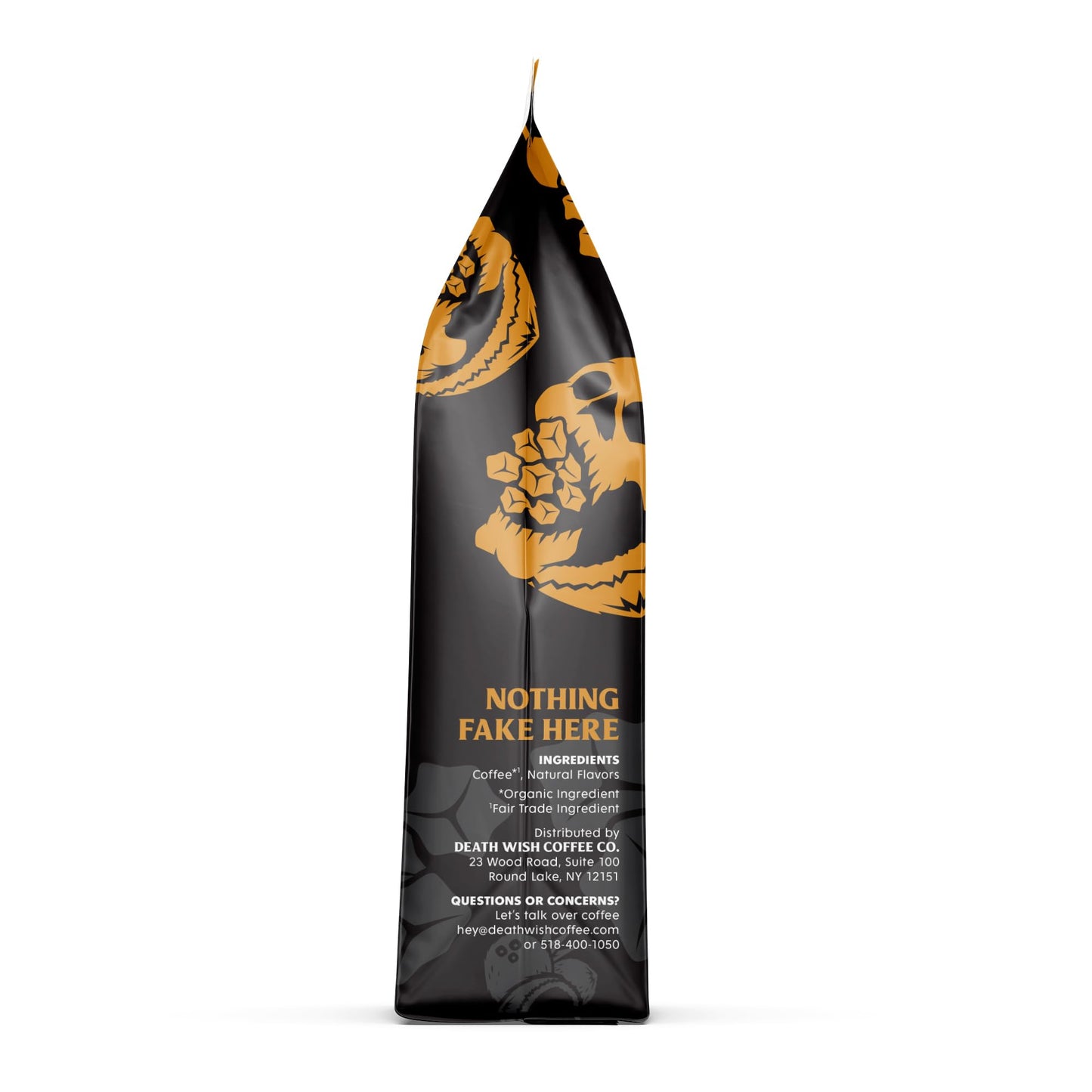 Death Wish Coffee, Organic and Fair Trade Dark Roast Ground Coffee, 16 oz