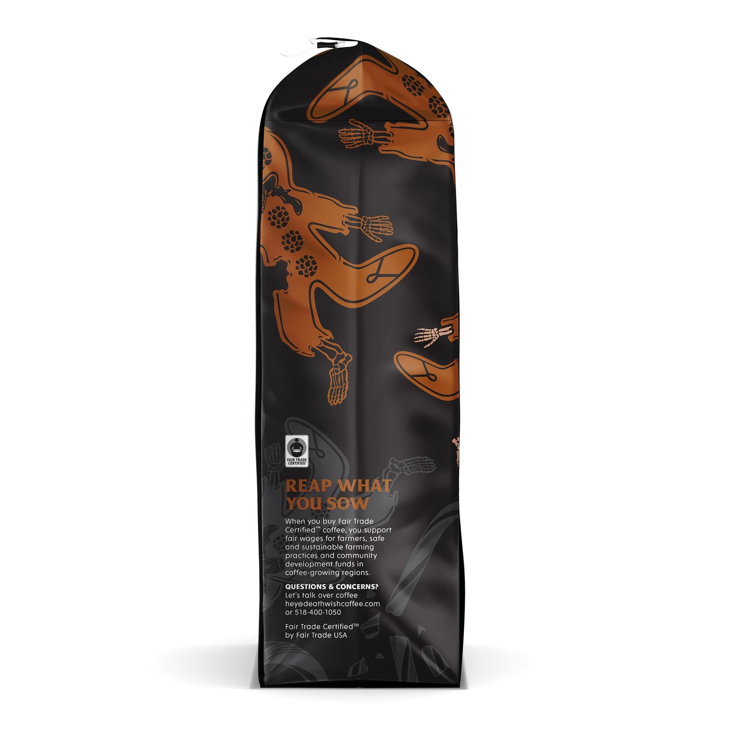 Death Wish Coffee, Organic and Fair Trade Dark Roast Ground Coffee, 16 oz