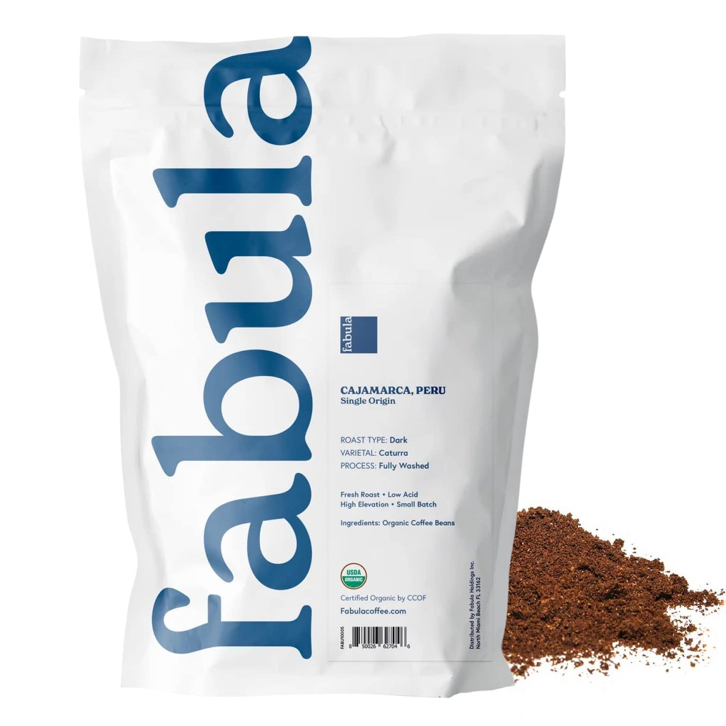 Fabula Low Acid Coffee, USDA Organic Ground Coffee Medium Roast - Non GMO - No Molds - Mycotoxins Pesticides Free - Single Origin Coffee - 12 oz