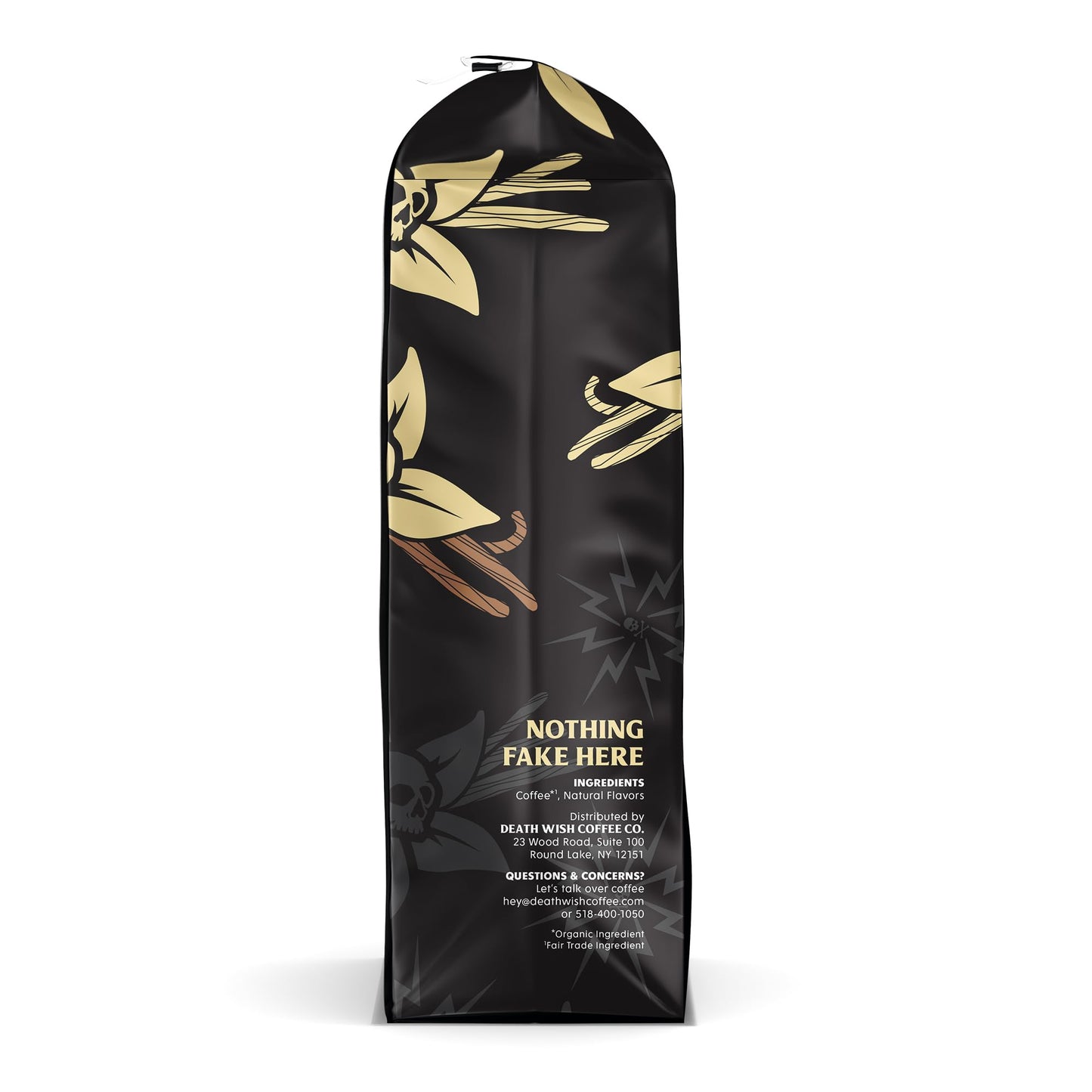 Death Wish Coffee, Organic and Fair Trade Dark Roast Ground Coffee, 16 oz