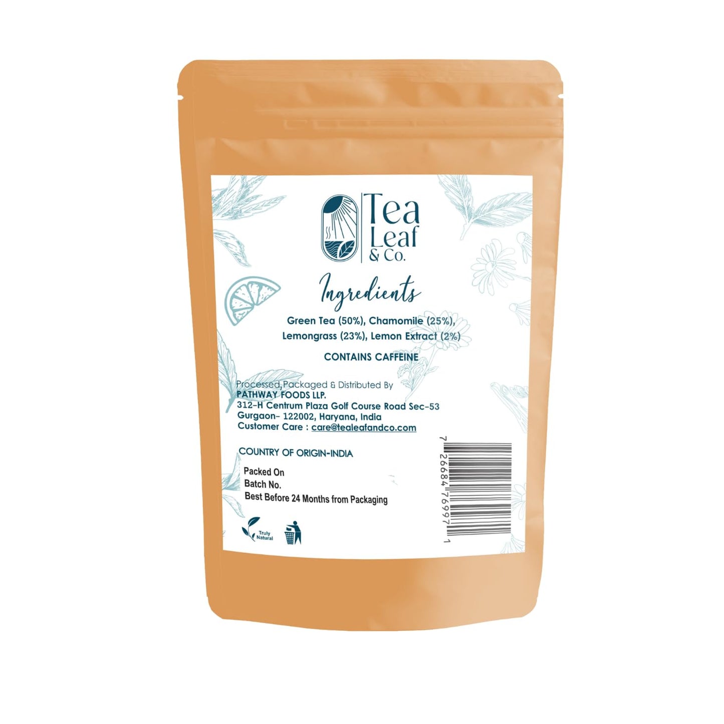Tea Leaf & Co. Mint Green Tea Bags (50), Green Tea w/ Peppermint & Spearmint, Caffeinated, Real & Natural Green Tea, Blended with Fresh Herbs & Spices