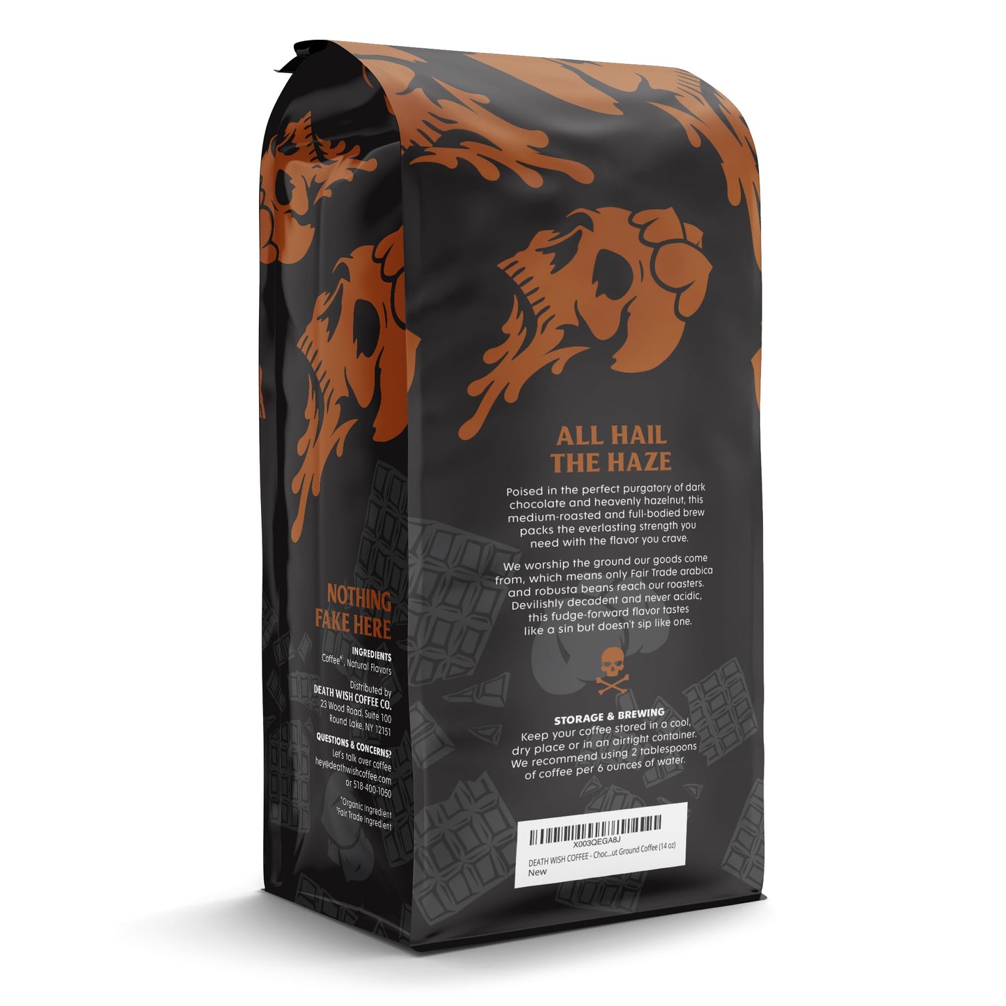 Death Wish Coffee, Organic and Fair Trade Dark Roast Ground Coffee, 16 oz