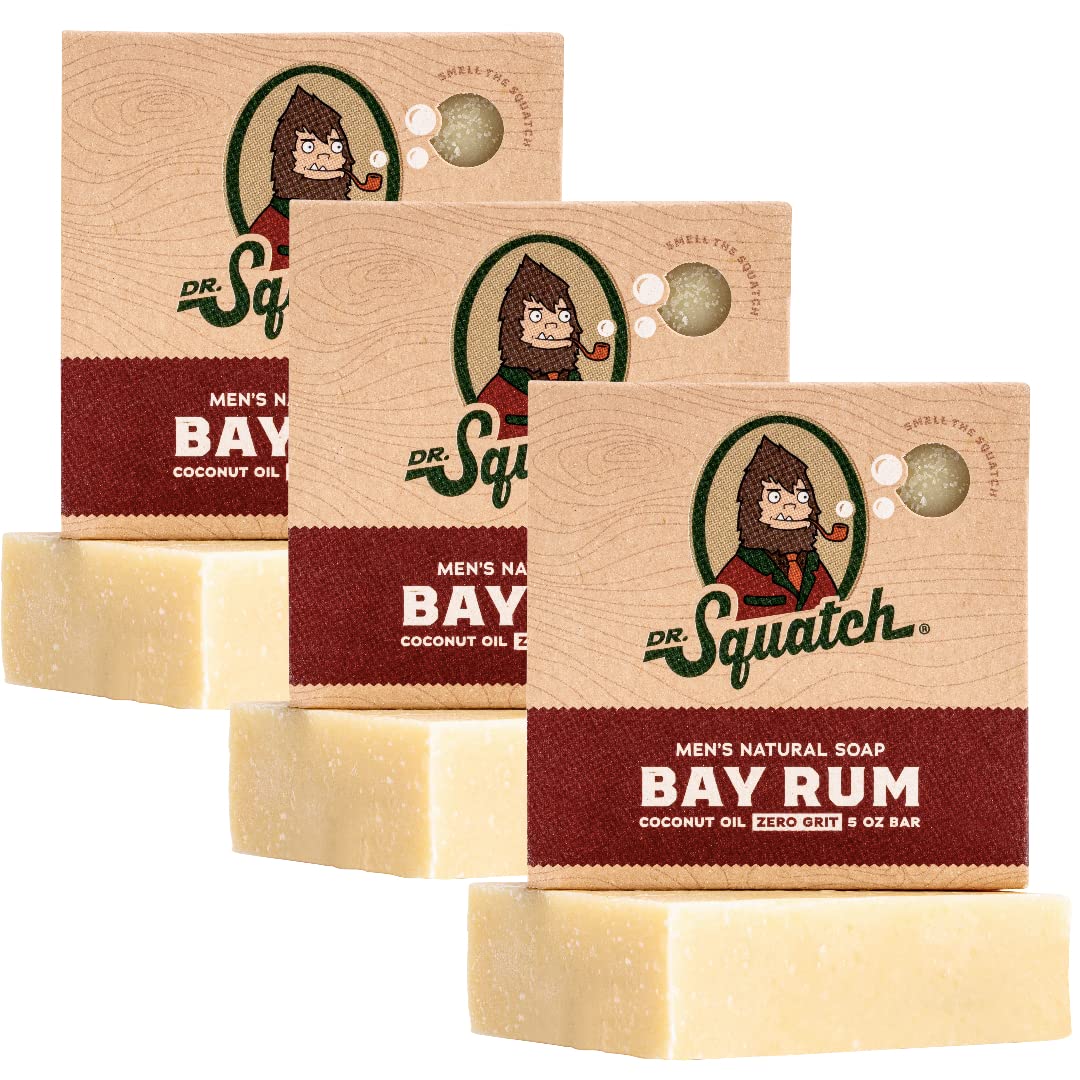 Dr. Squatch Natural Men’s Bar Soap - Cold Process Body Soap Bar with Natural Oils - Gifts for Men - Pine Tar (5 oz, 3-Pack)