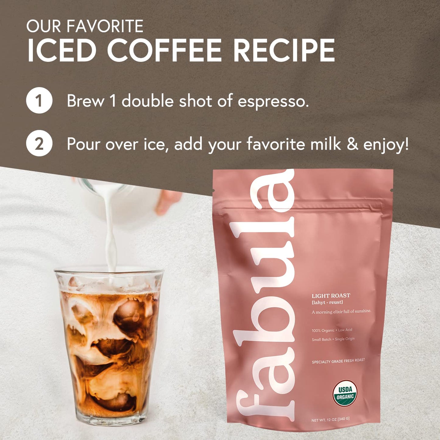 Fabula Low Acid Coffee, USDA Organic Ground Coffee Medium Roast - Non GMO - No Molds - Mycotoxins Pesticides Free - Single Origin Coffee - 12 oz