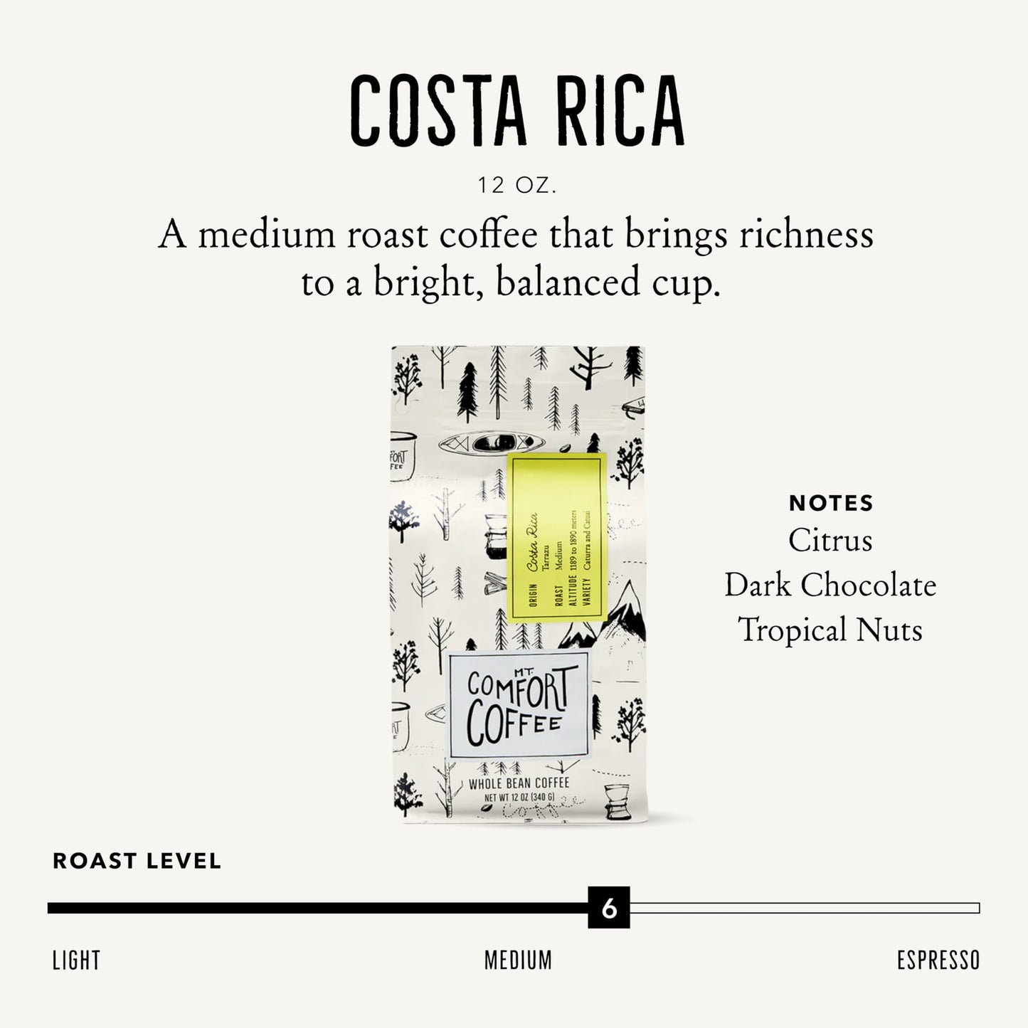 Mt. Comfort Coffee Organic Peru Medium Roast, 12 Ounce (Pack of 1) - Flavor Notes of Nutty, Chocolate, & Citrus - Sourced From Small, Peruvian Coffee Farms - Roasted Whole Beans