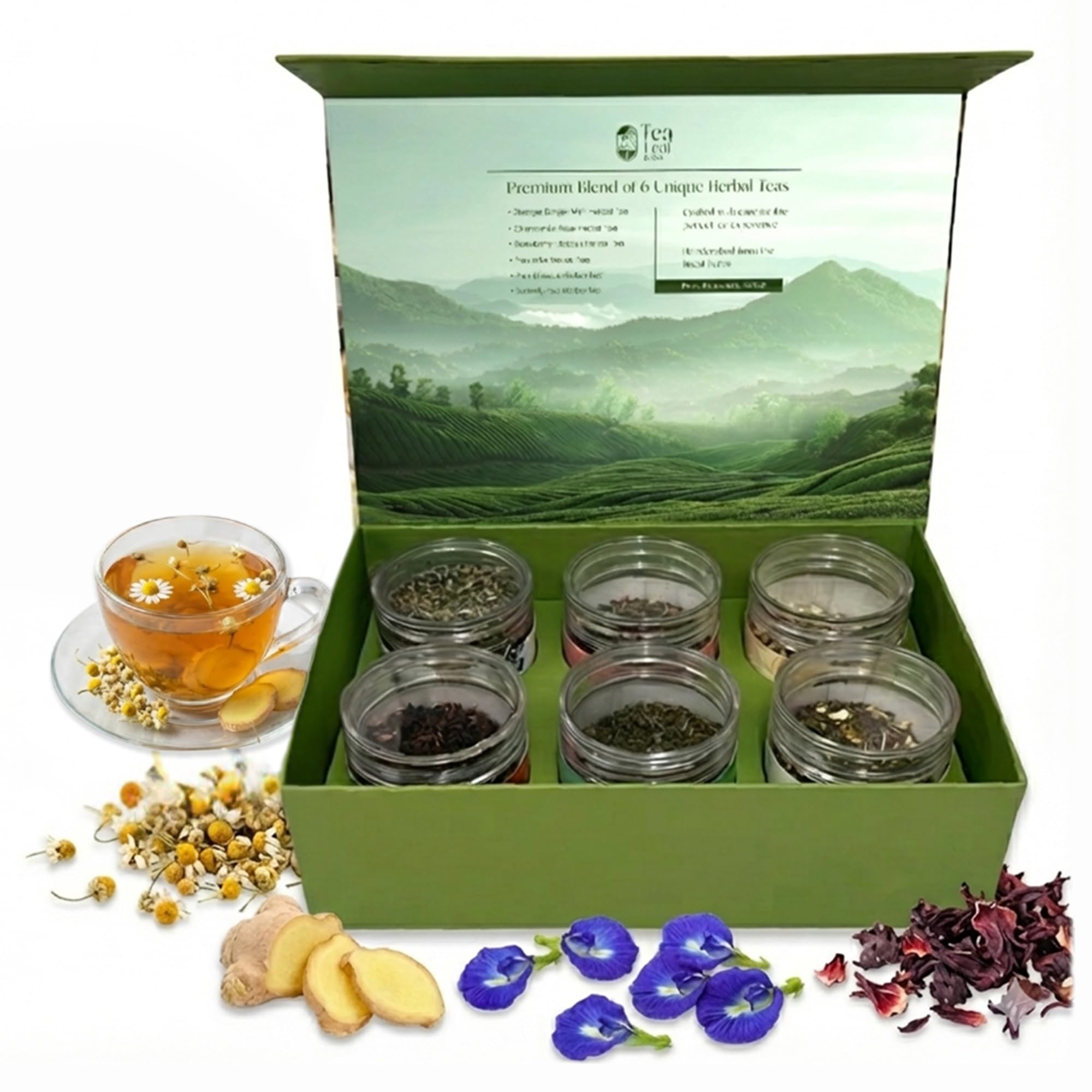 Tea Leaf & Co. Mint Green Tea Bags (50), Green Tea w/ Peppermint & Spearmint, Caffeinated, Real & Natural Green Tea, Blended with Fresh Herbs & Spices