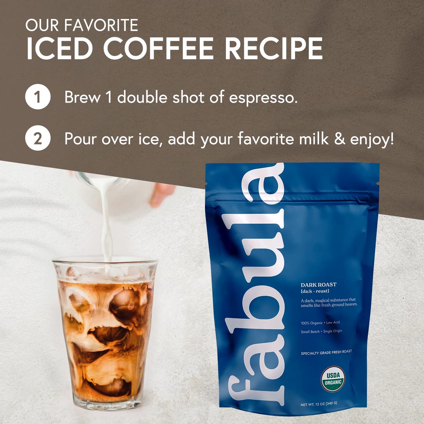 Fabula Low Acid Coffee, USDA Organic Ground Coffee Medium Roast - Non GMO - No Molds - Mycotoxins Pesticides Free - Single Origin Coffee - 12 oz