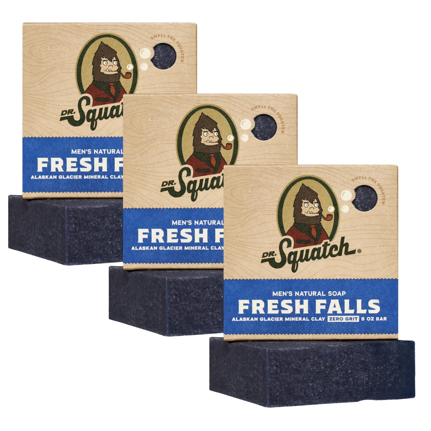 Dr. Squatch Natural Men’s Bar Soap - Cold Process Body Soap Bar with Natural Oils - Gifts for Men - Pine Tar (5 oz, 3-Pack)