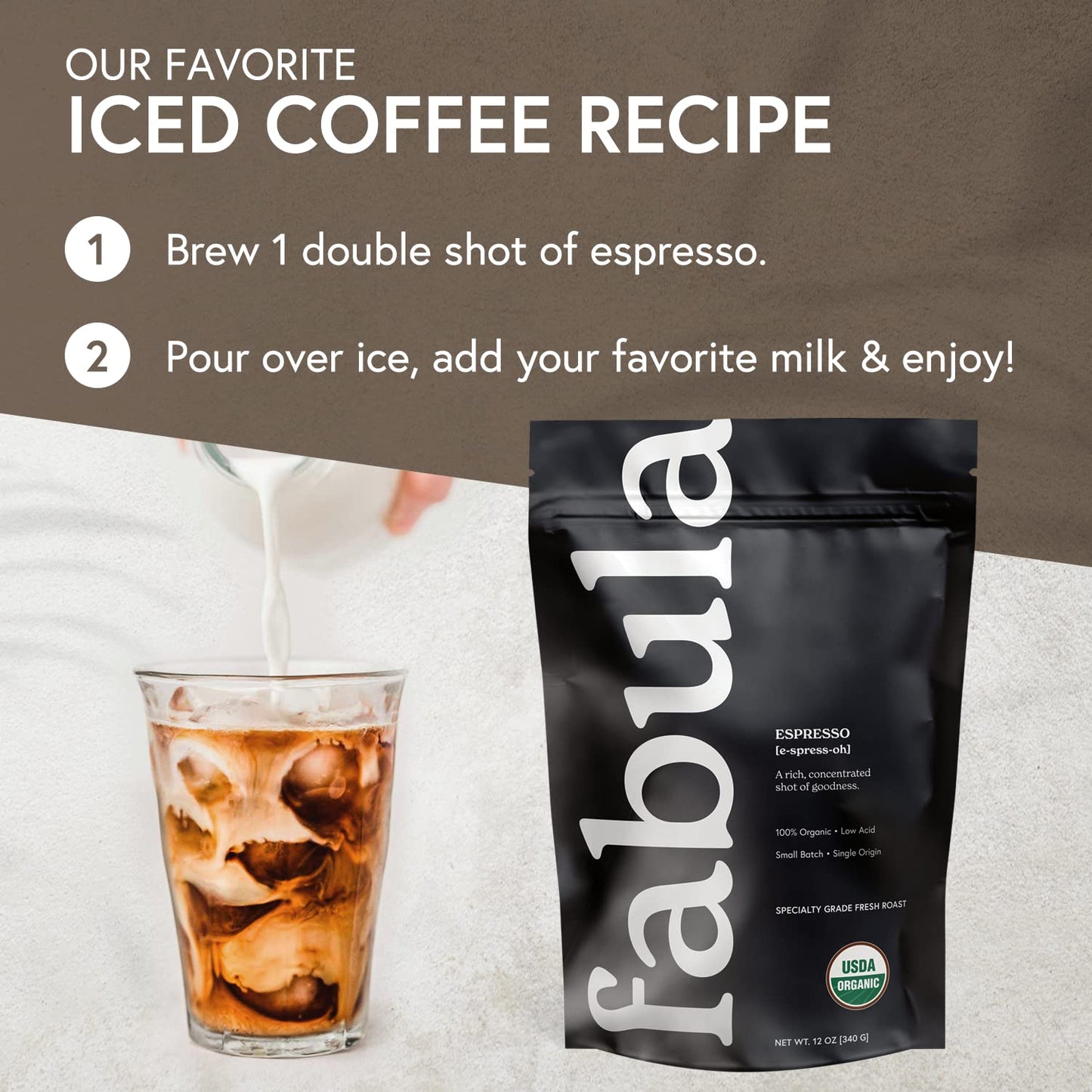 Fabula Low Acid Coffee, USDA Organic Ground Coffee Medium Roast - Non GMO - No Molds - Mycotoxins Pesticides Free - Single Origin Coffee - 12 oz