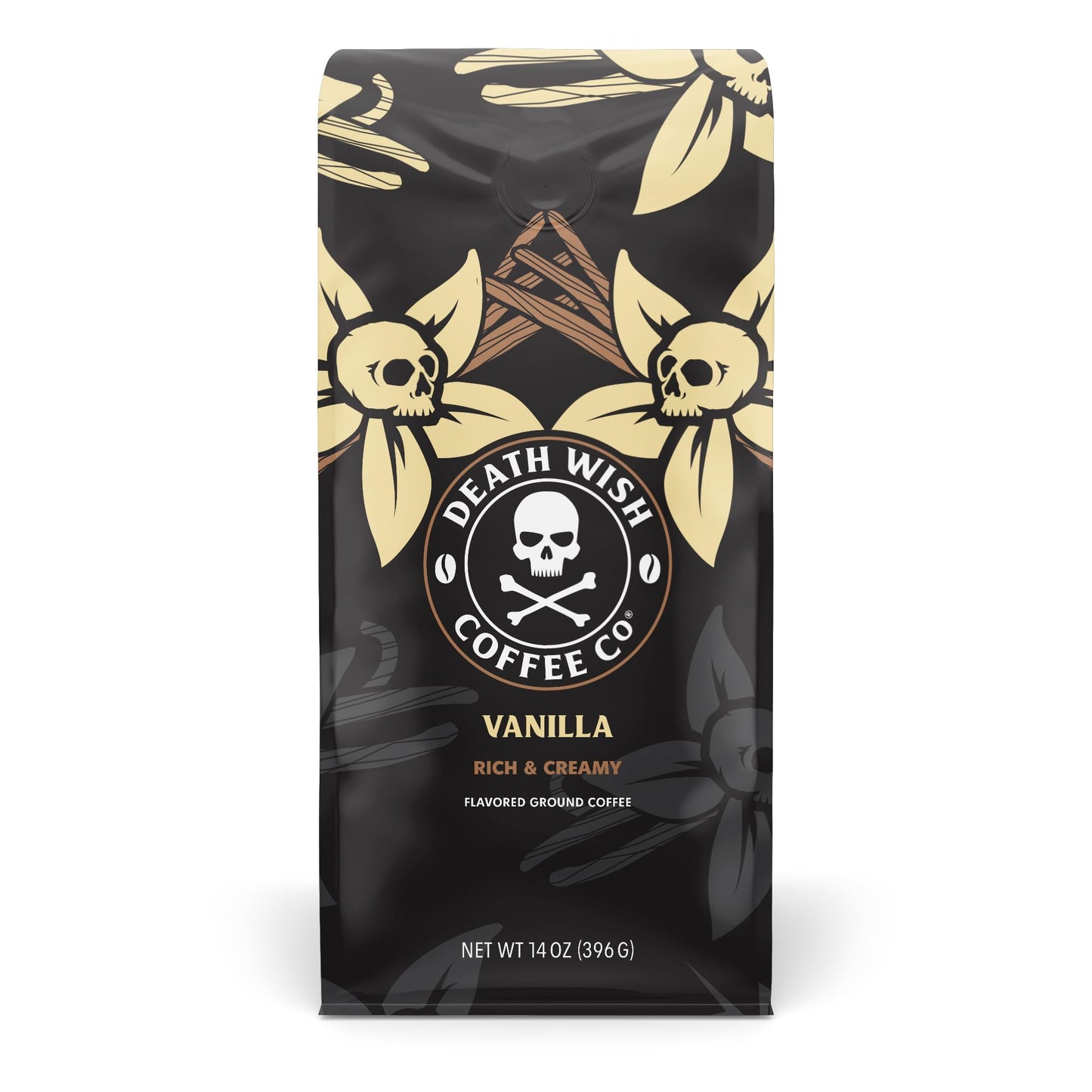 Death Wish Coffee, Organic and Fair Trade Dark Roast Ground Coffee, 16 oz