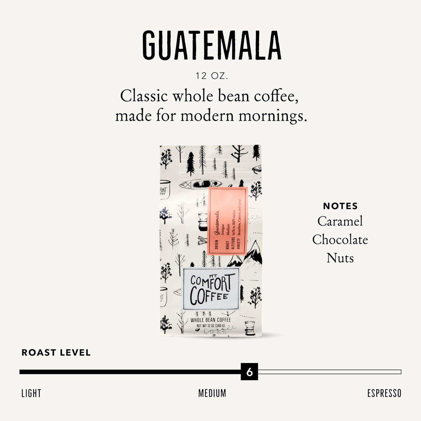 Mt. Comfort Coffee Organic Peru Medium Roast, 12 Ounce (Pack of 1) - Flavor Notes of Nutty, Chocolate, & Citrus - Sourced From Small, Peruvian Coffee Farms - Roasted Whole Beans