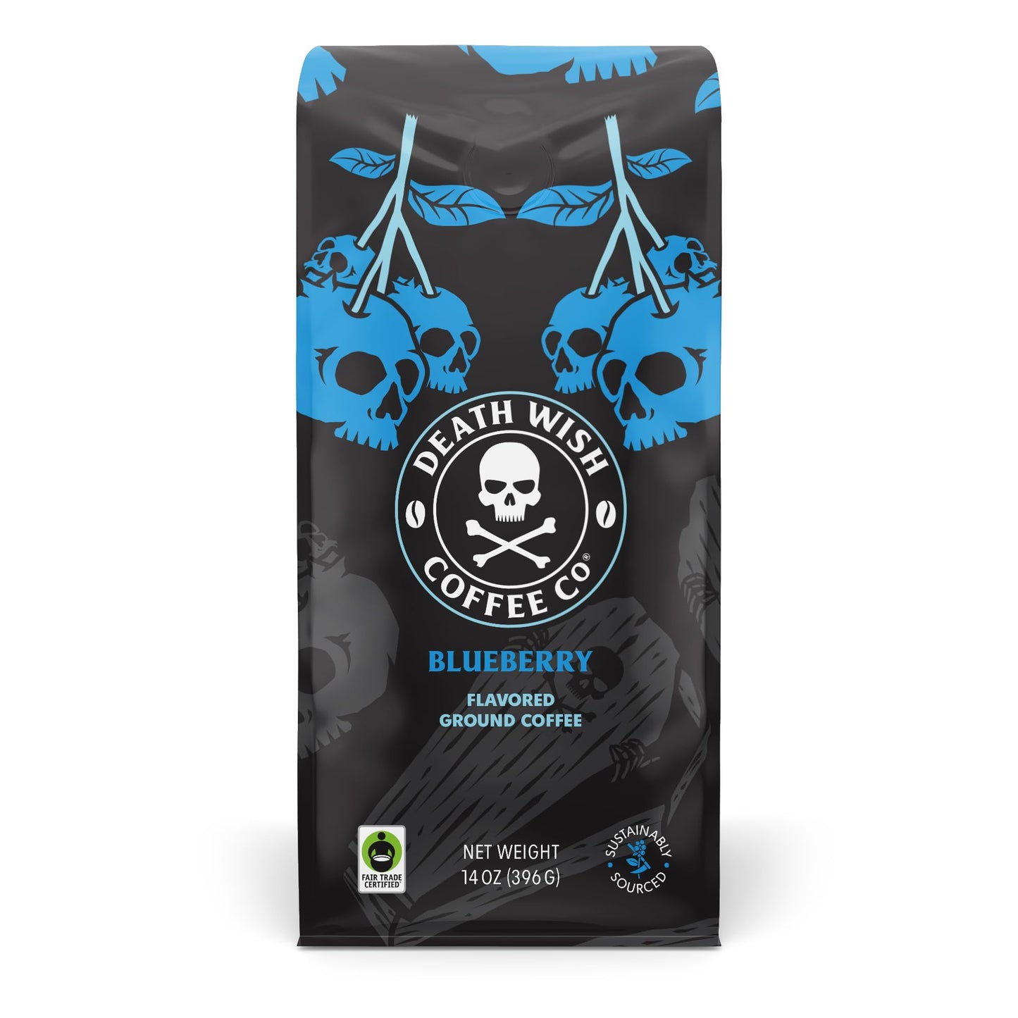 Death Wish Coffee, Organic and Fair Trade Dark Roast Ground Coffee, 16 oz