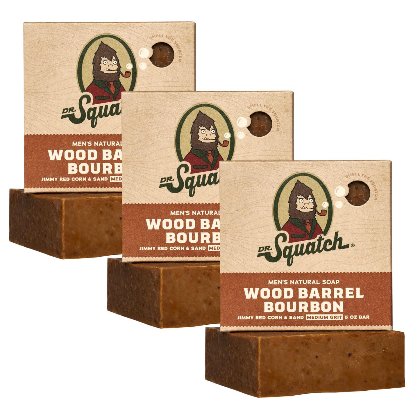Dr. Squatch Natural Men’s Bar Soap - Cold Process Body Soap Bar with Natural Oils - Gifts for Men - Pine Tar (5 oz, 3-Pack)