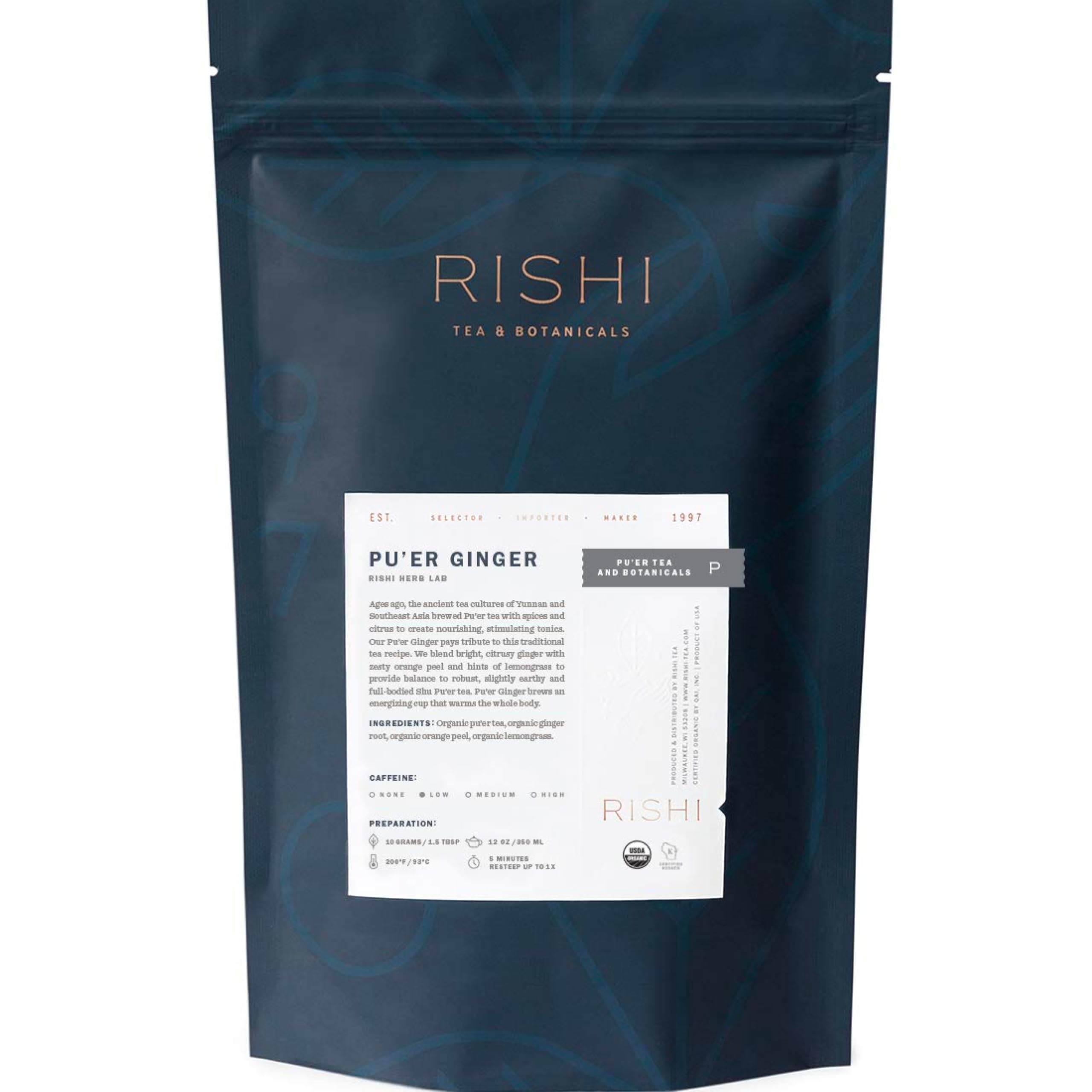 Rishi Tea China Breakfast Black Loose Leaf Tea - Organic, Robust & Caffeinated, Enjoy Hot or Iced - 4 Ounces, 12+ Servings