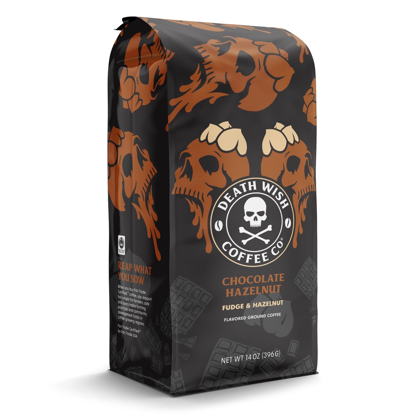 Death Wish Coffee, Organic and Fair Trade Dark Roast Ground Coffee, 16 oz