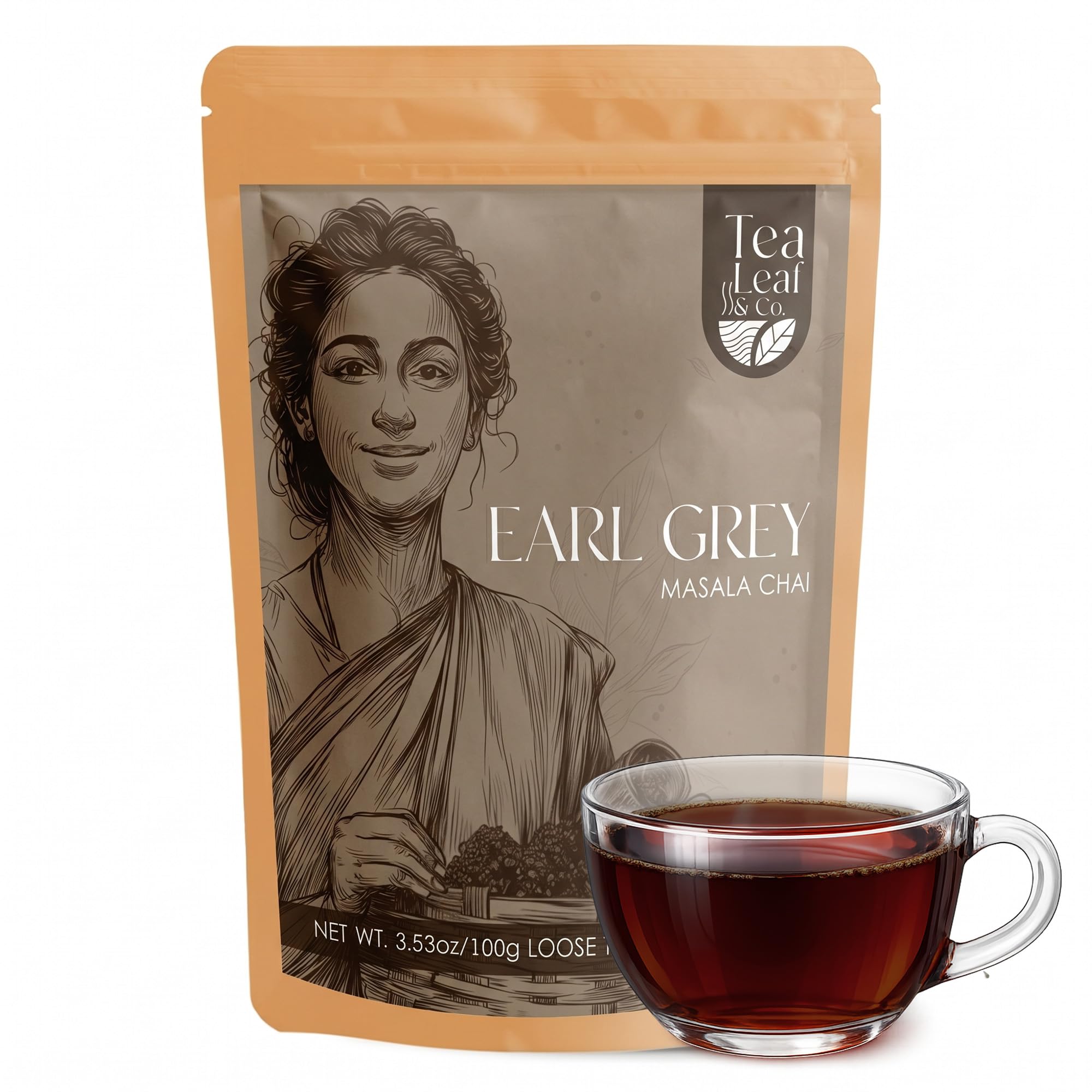 Tea Leaf & Co. Mint Green Tea Bags (50), Green Tea w/ Peppermint & Spearmint, Caffeinated, Real & Natural Green Tea, Blended with Fresh Herbs & Spices