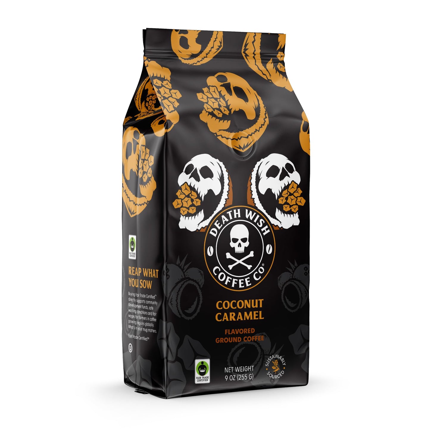 Death Wish Coffee, Organic and Fair Trade Dark Roast Ground Coffee, 16 oz